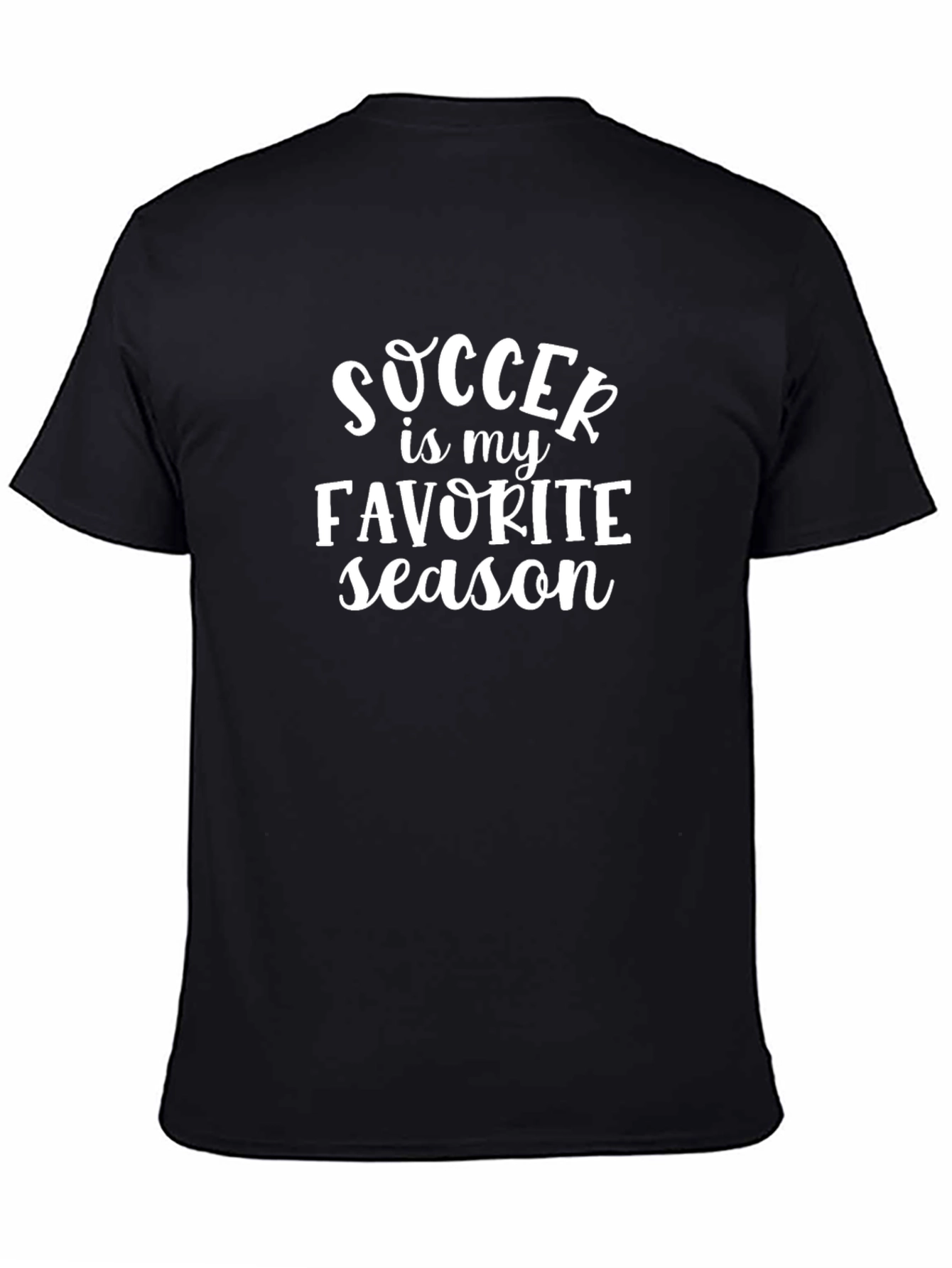 Soccer is My Favorite Season Black T-Shirt