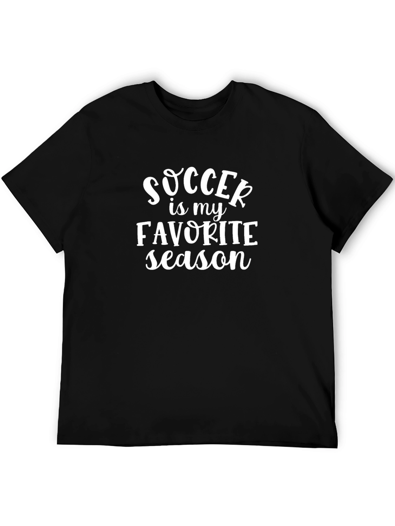 Soccer is My Favorite Season Black T-Shirt