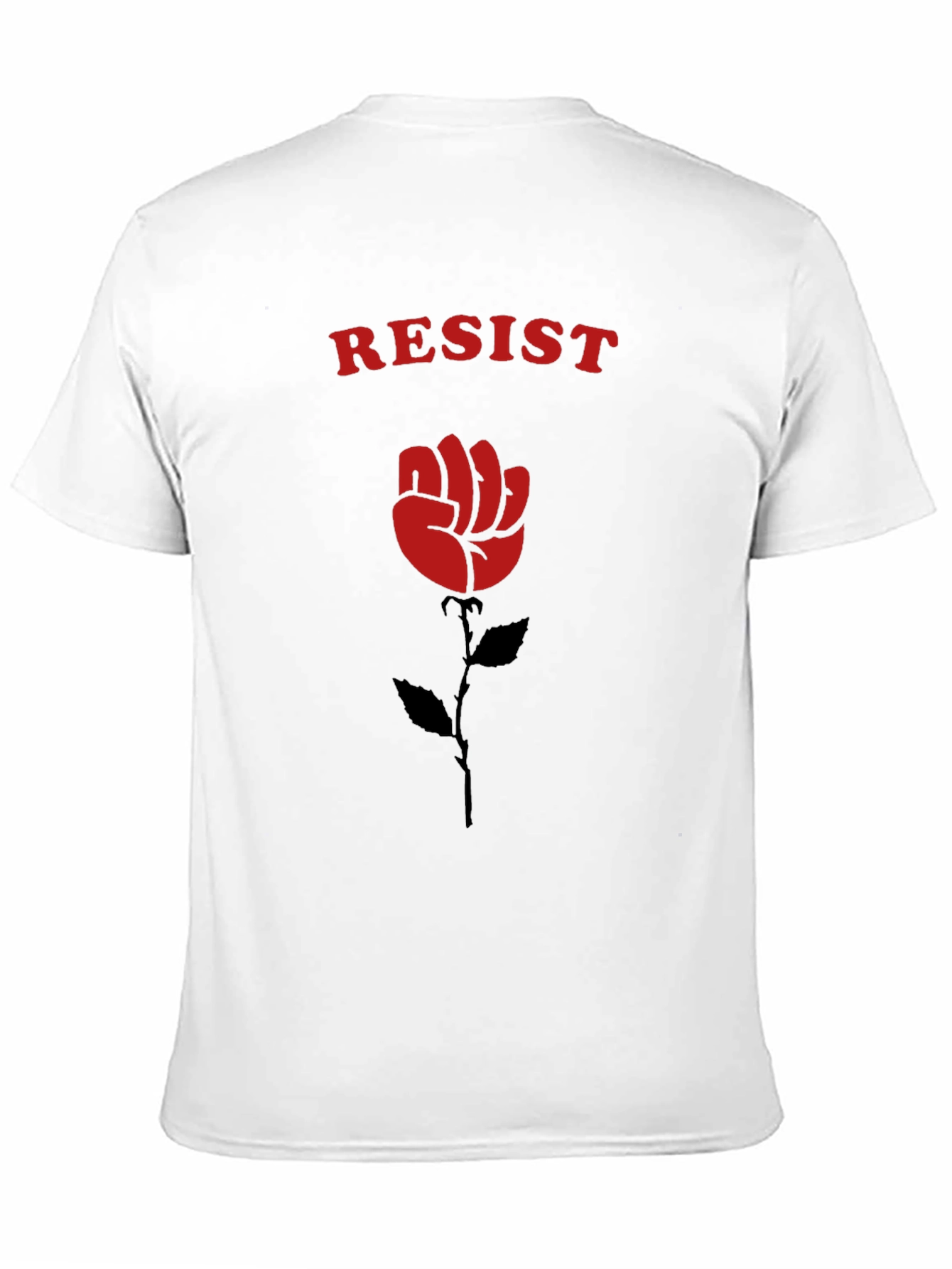 Resist Fist Rose Graphic Tee - Black Cotton