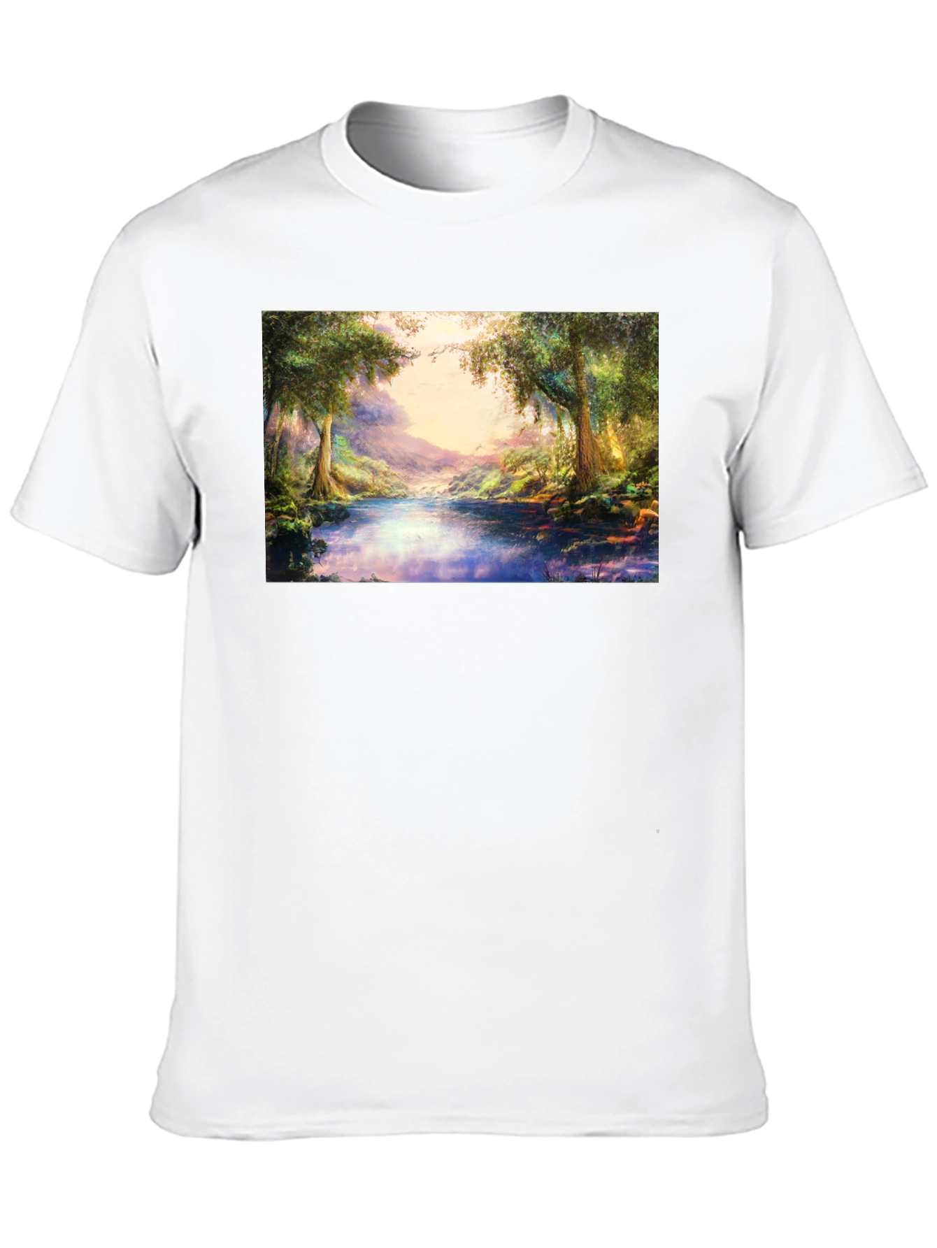 Nature Scenery Graphic Print Black T-Shirt