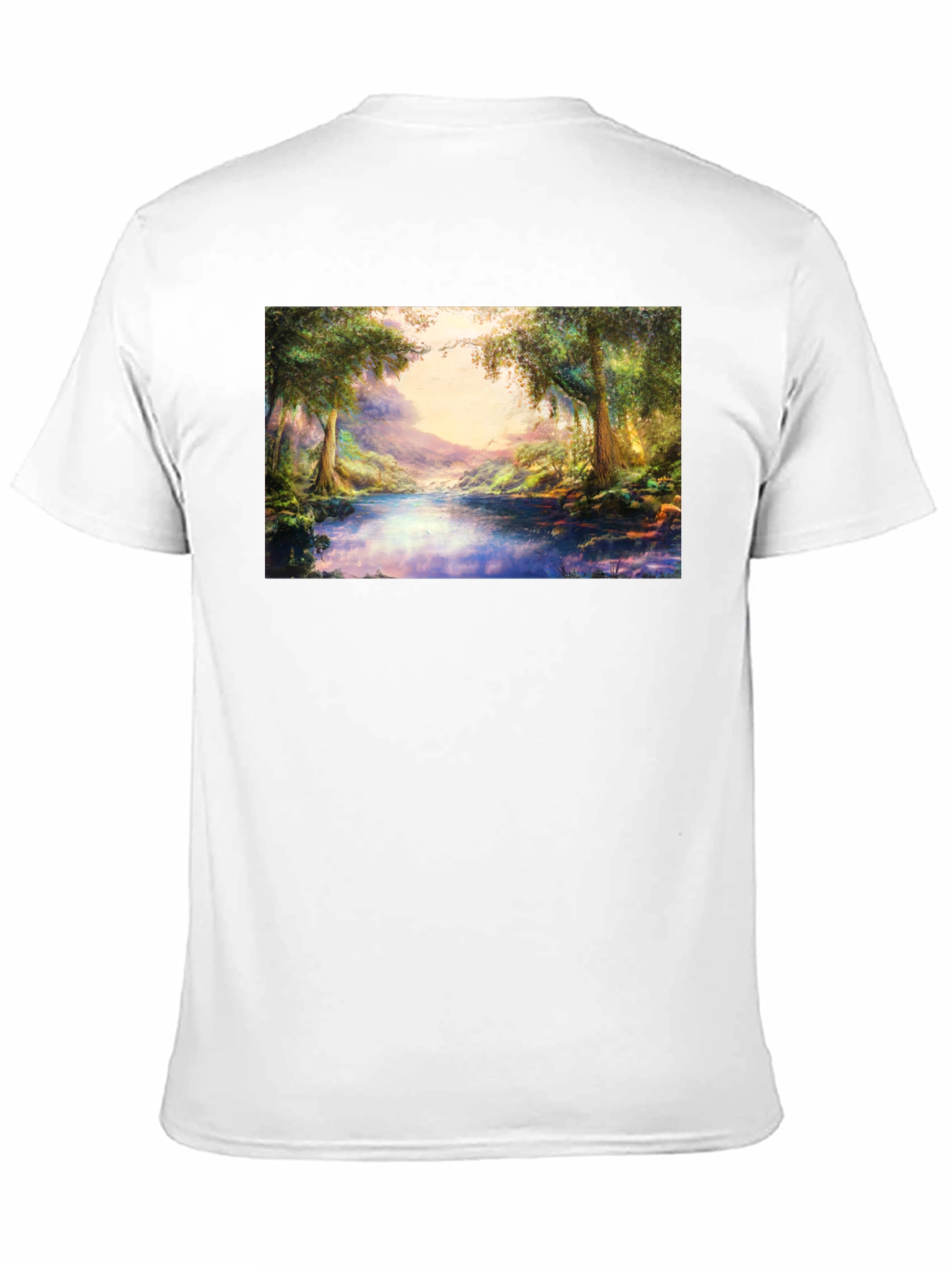 Nature Scenery Graphic Print Black T-Shirt