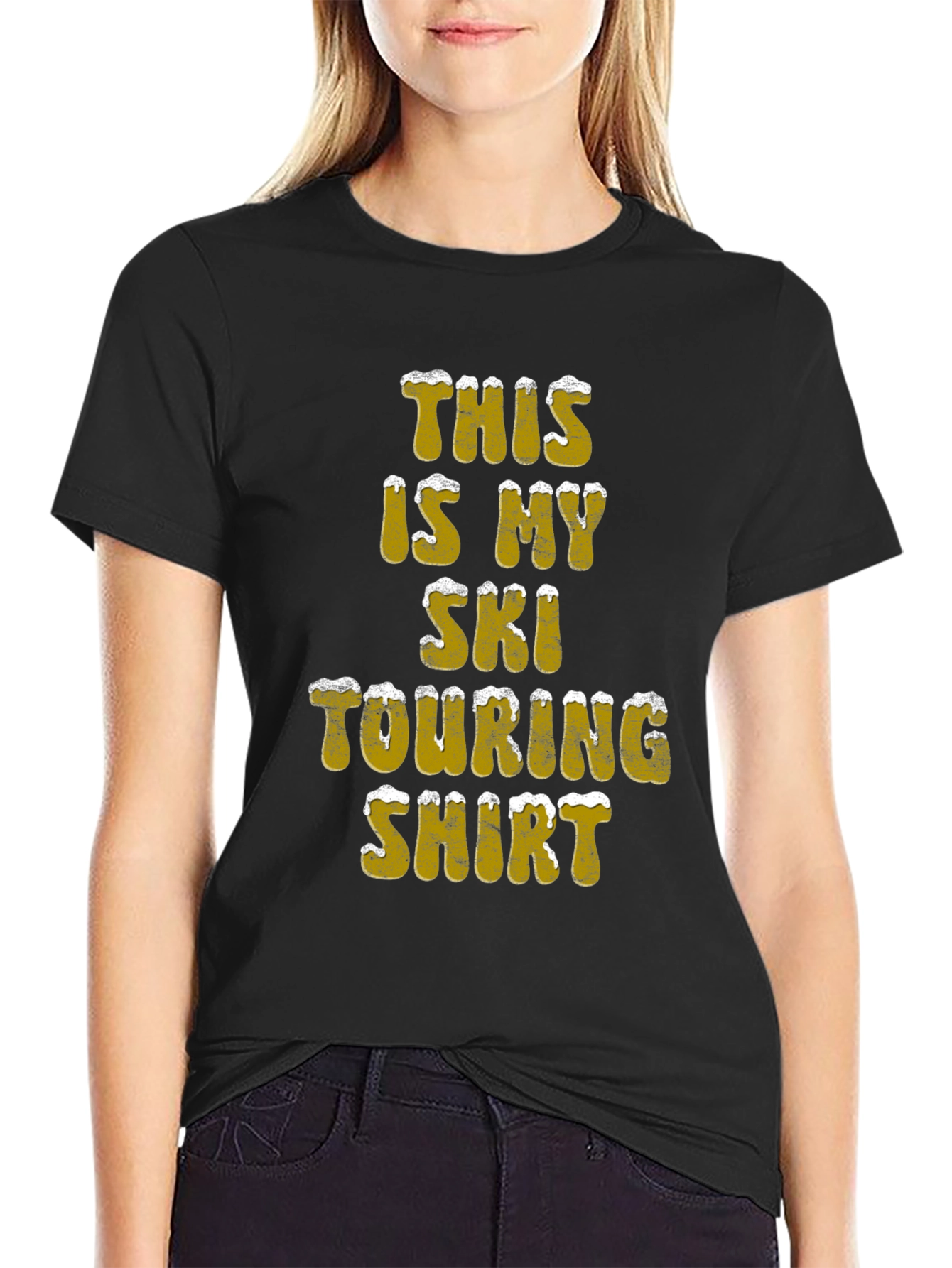 Ski Touring Shirt - Black Cotton Tee
