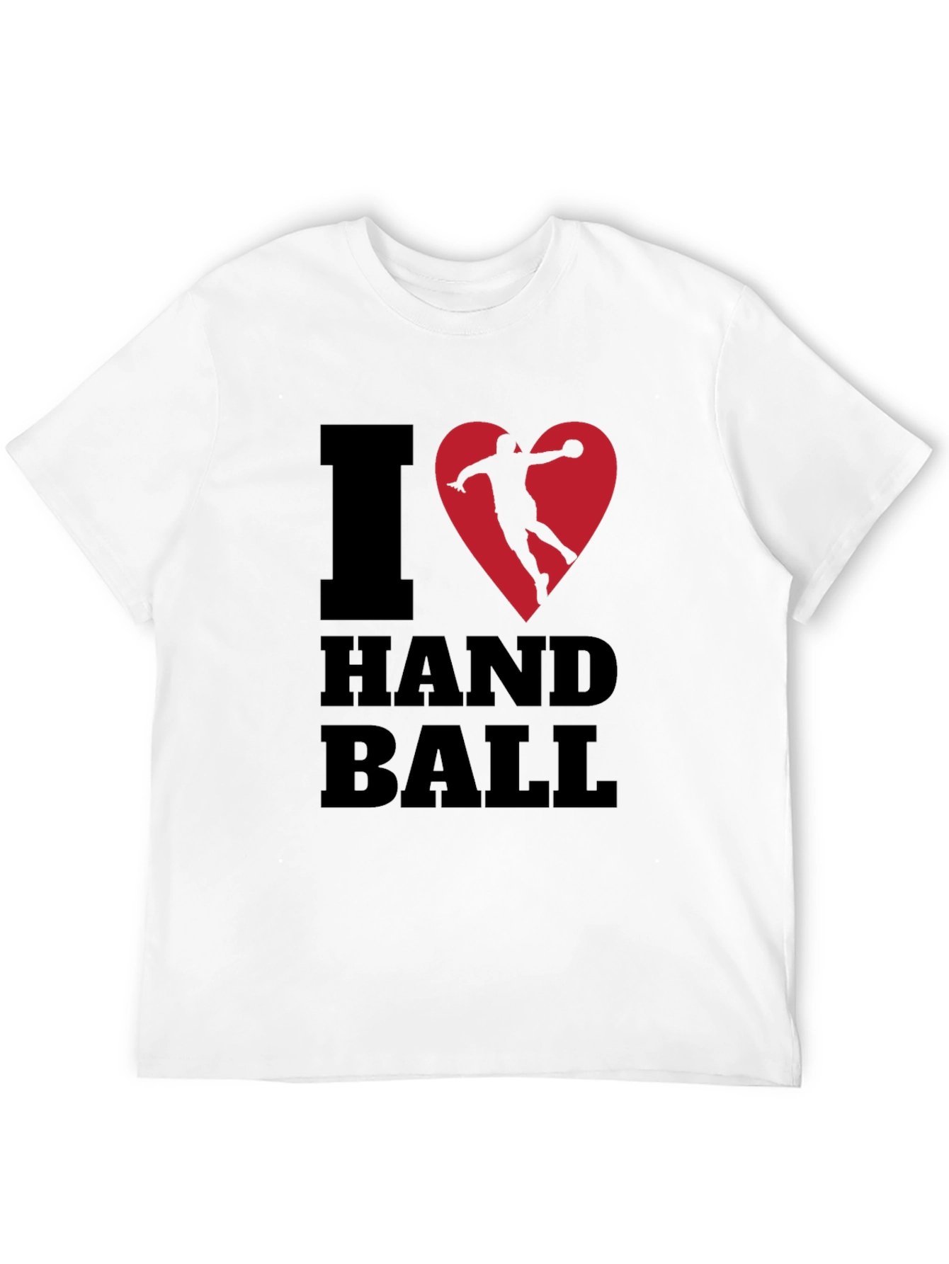 I Love Handball Graphic Tee - Black Cotton T-Shirt