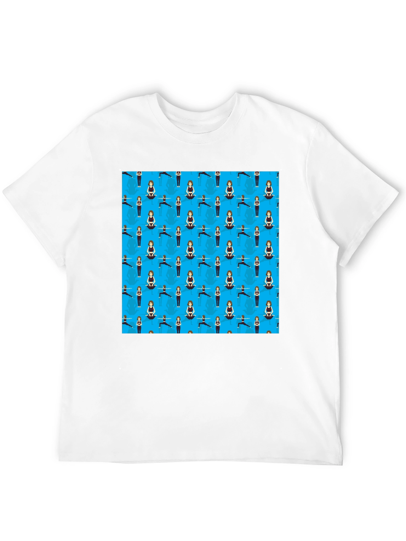 Yoga Pattern Tee: Relaxed Fit Black T-Shirt