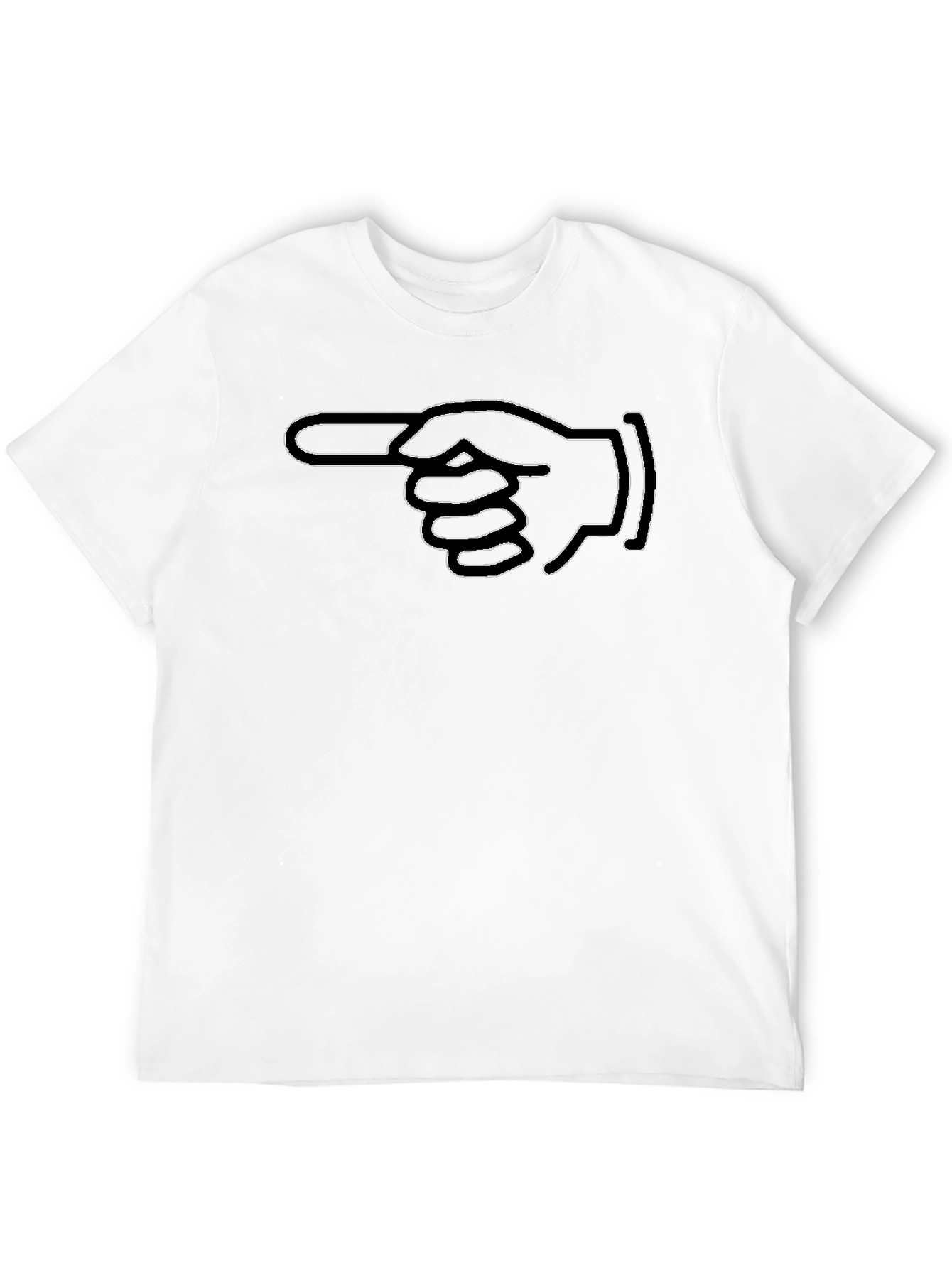 Pointing Finger Graphic Tee - Bold Black Cotton T-Shirt