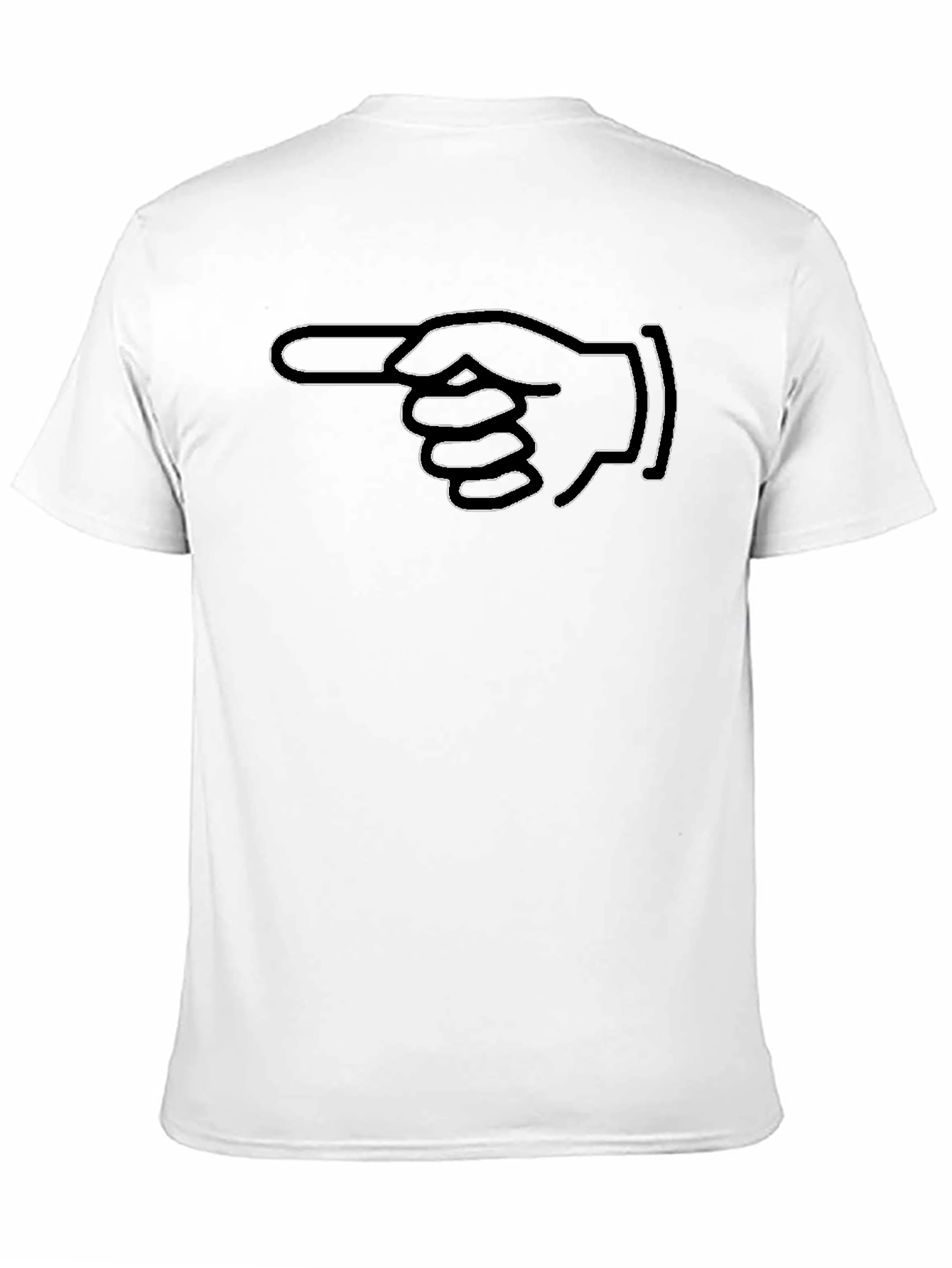 Pointing Finger Graphic Tee - Bold Black Cotton T-Shirt