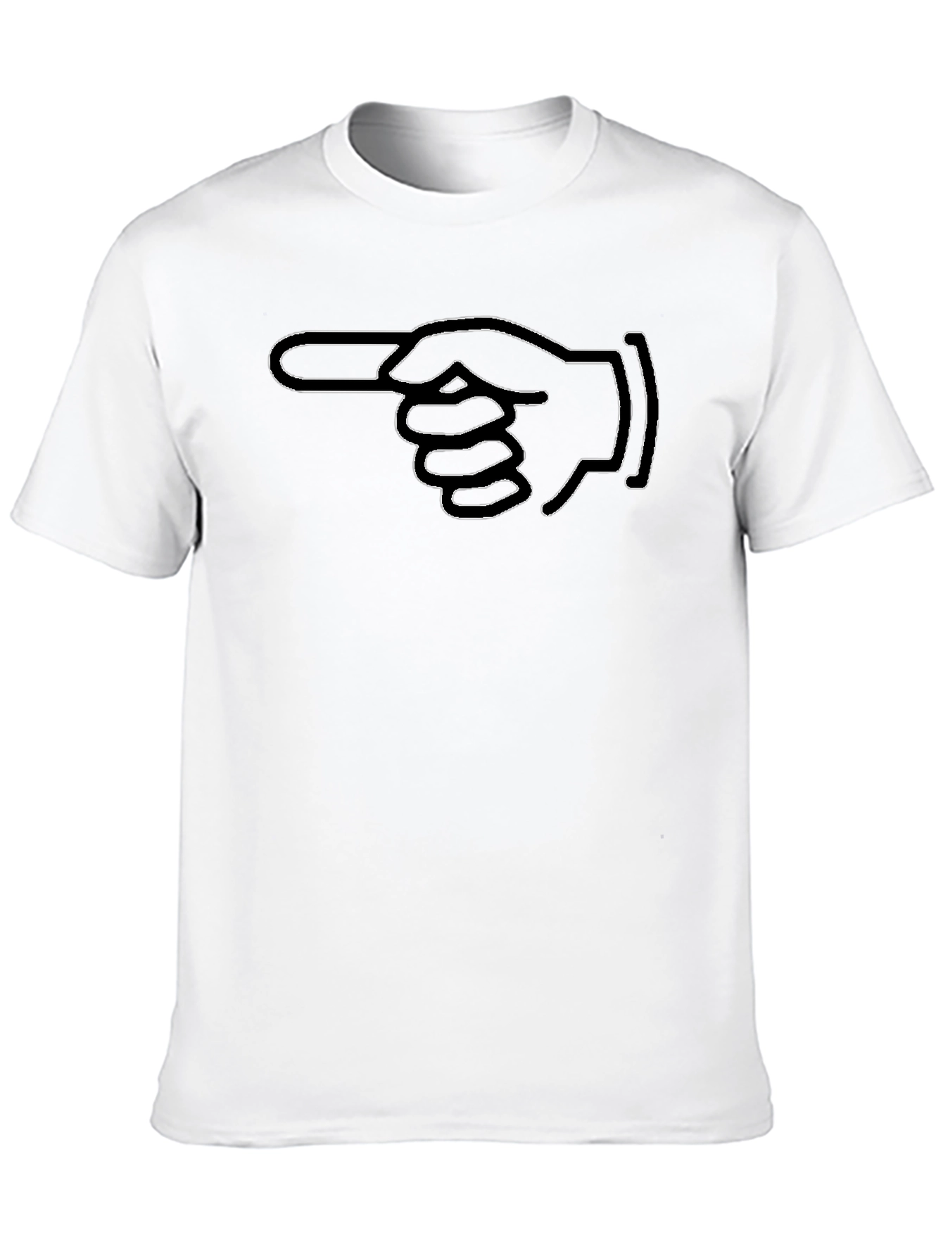 Pointing Finger Graphic Tee - Bold Black Cotton T-Shirt