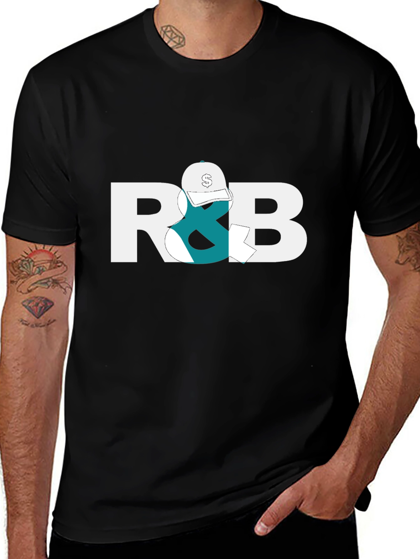 R&B Graphic Tee - Black Cotton Blend