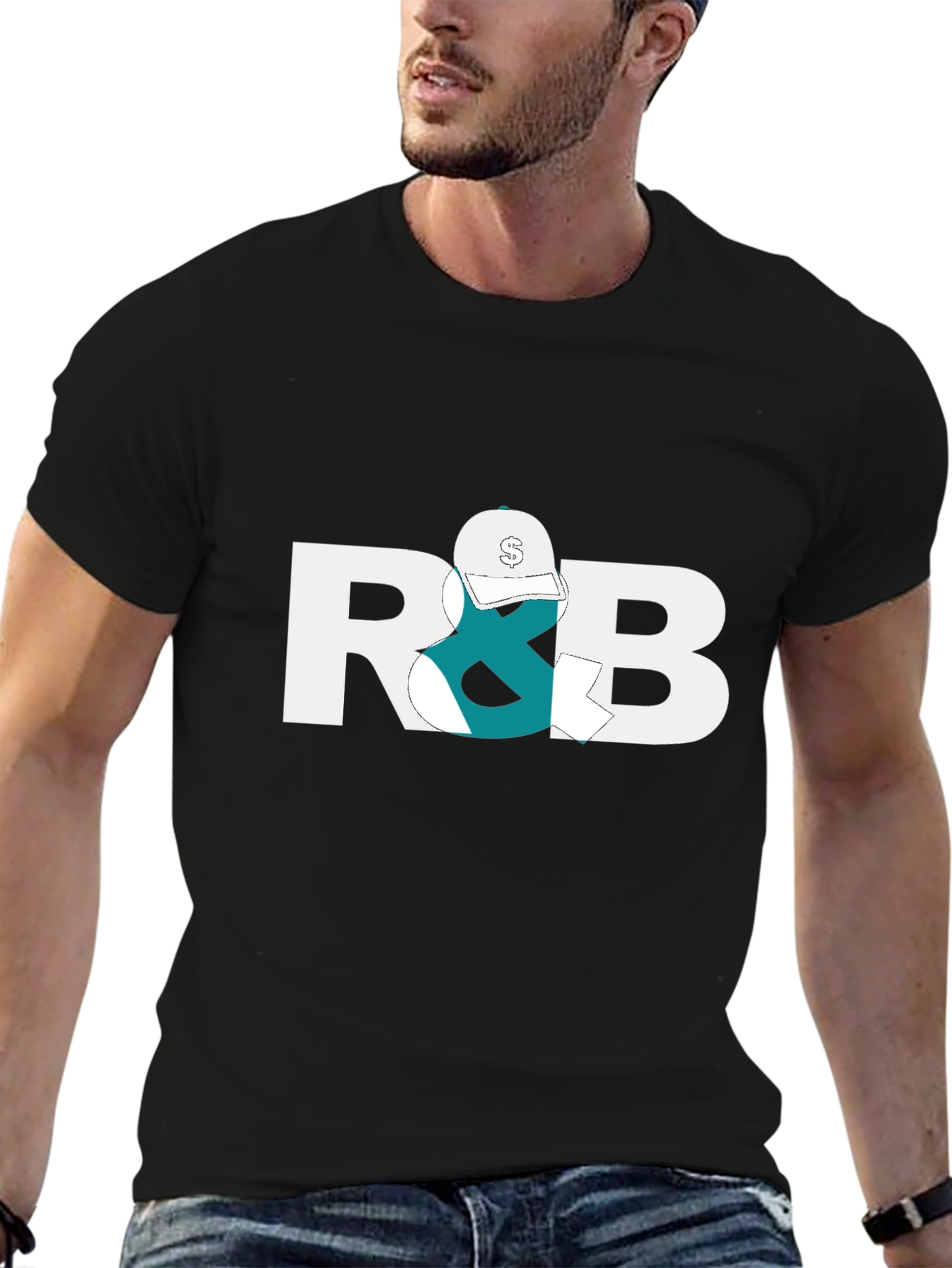 R&B Graphic Tee - Black Cotton Blend
