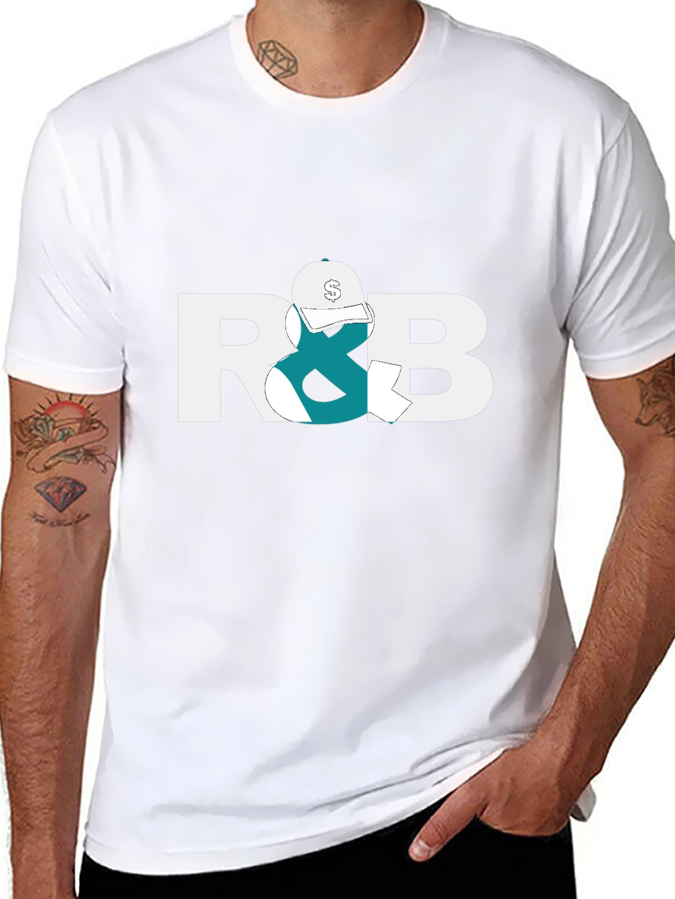 R&B Graphic Tee - Black Cotton Blend