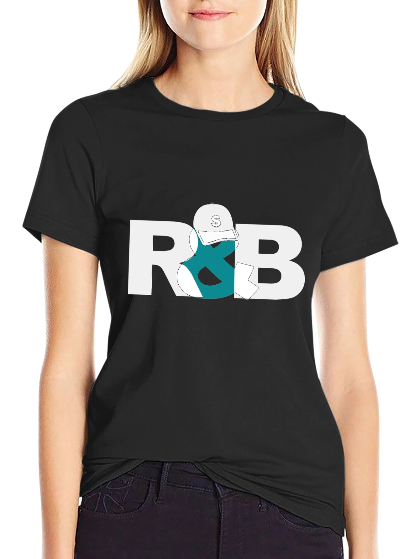 R&B Graphic Tee - Black Cotton Blend