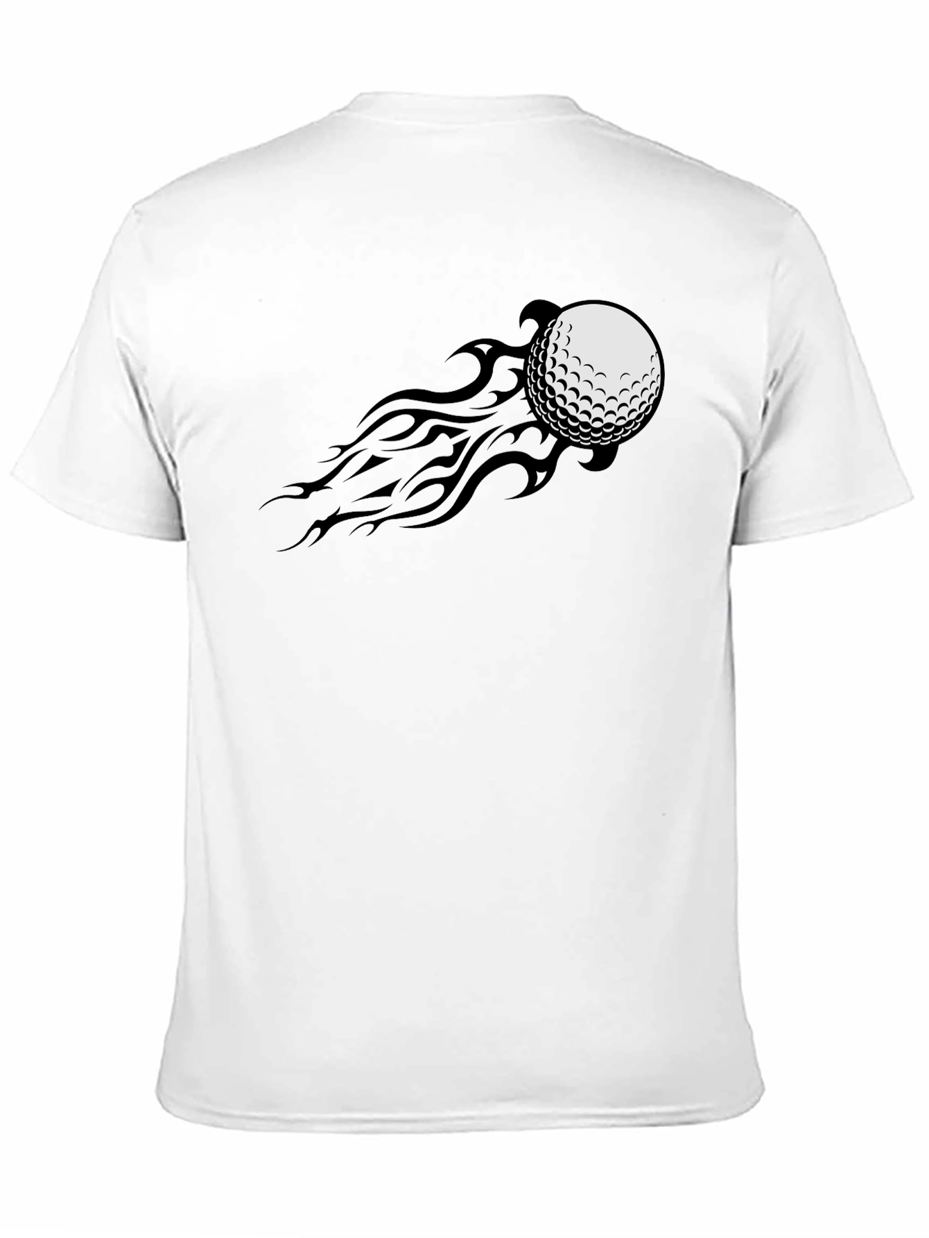 Golf Ball Fire Tail Tee - Black Graphic T-Shirt