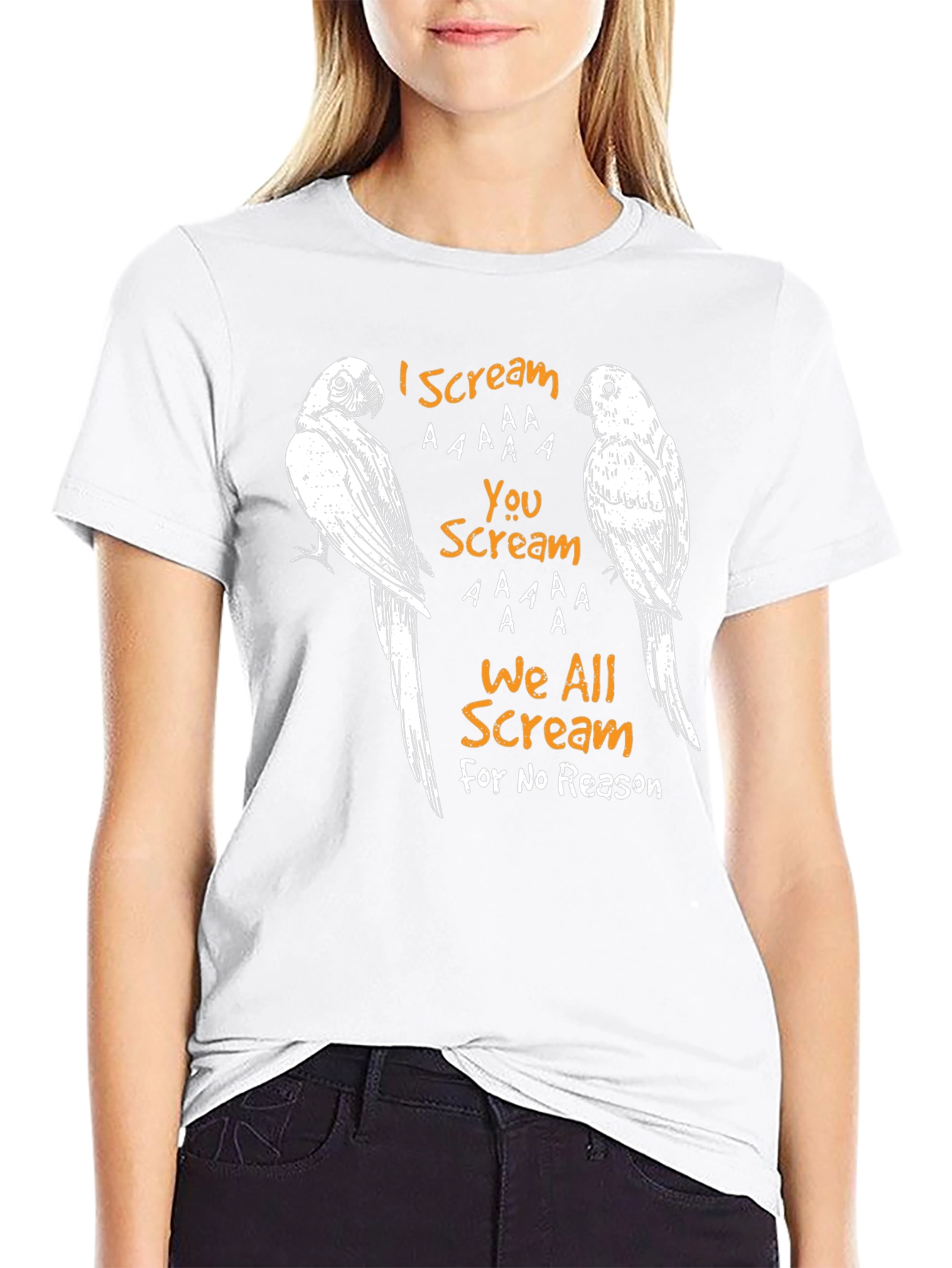 Funny Parrot T-Shirt - I Scream You Scream Design