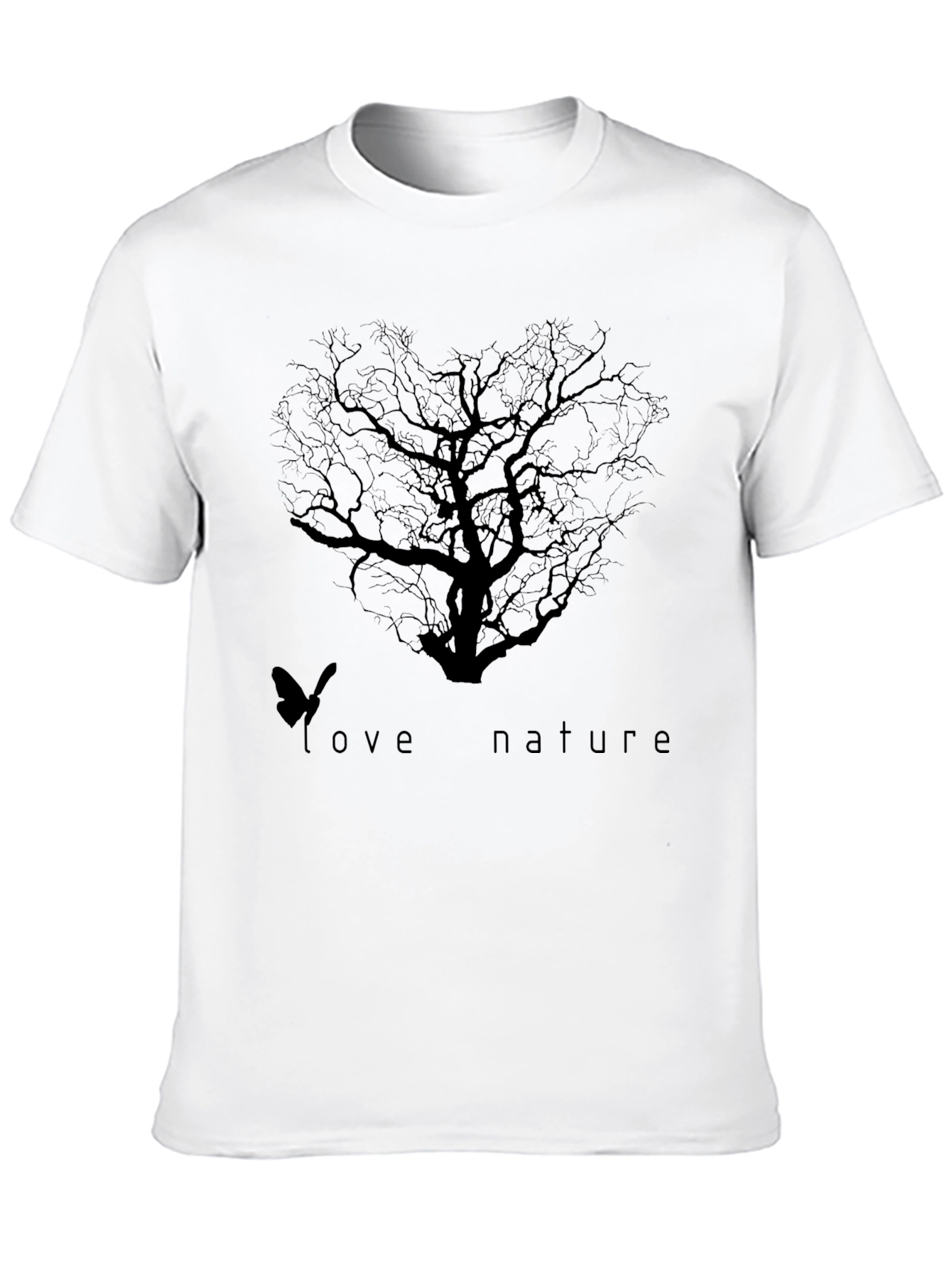 Nature Love Tree Graphic Tee - Black