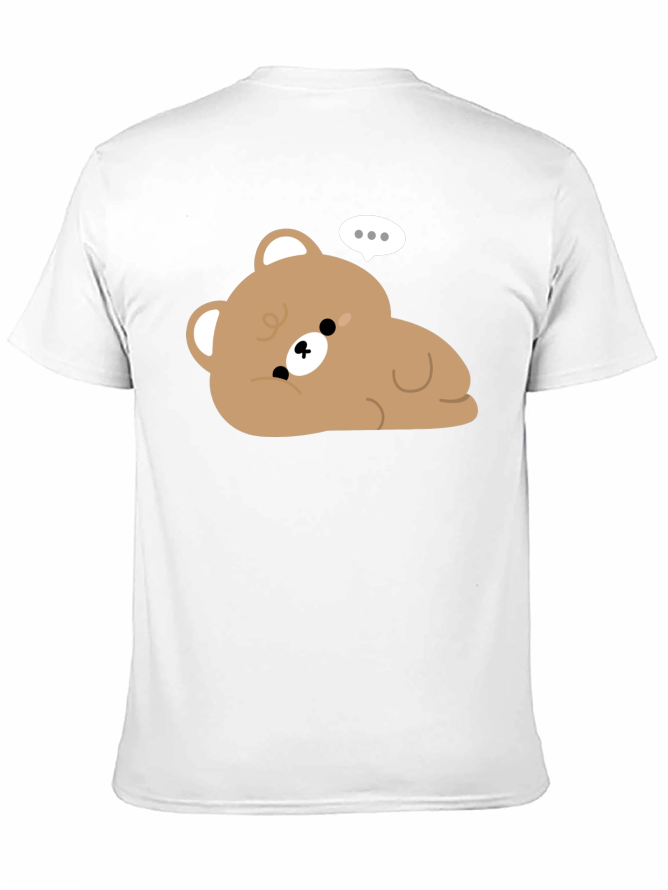 Cute Cartoon Bear Graphic Black T-Shirt