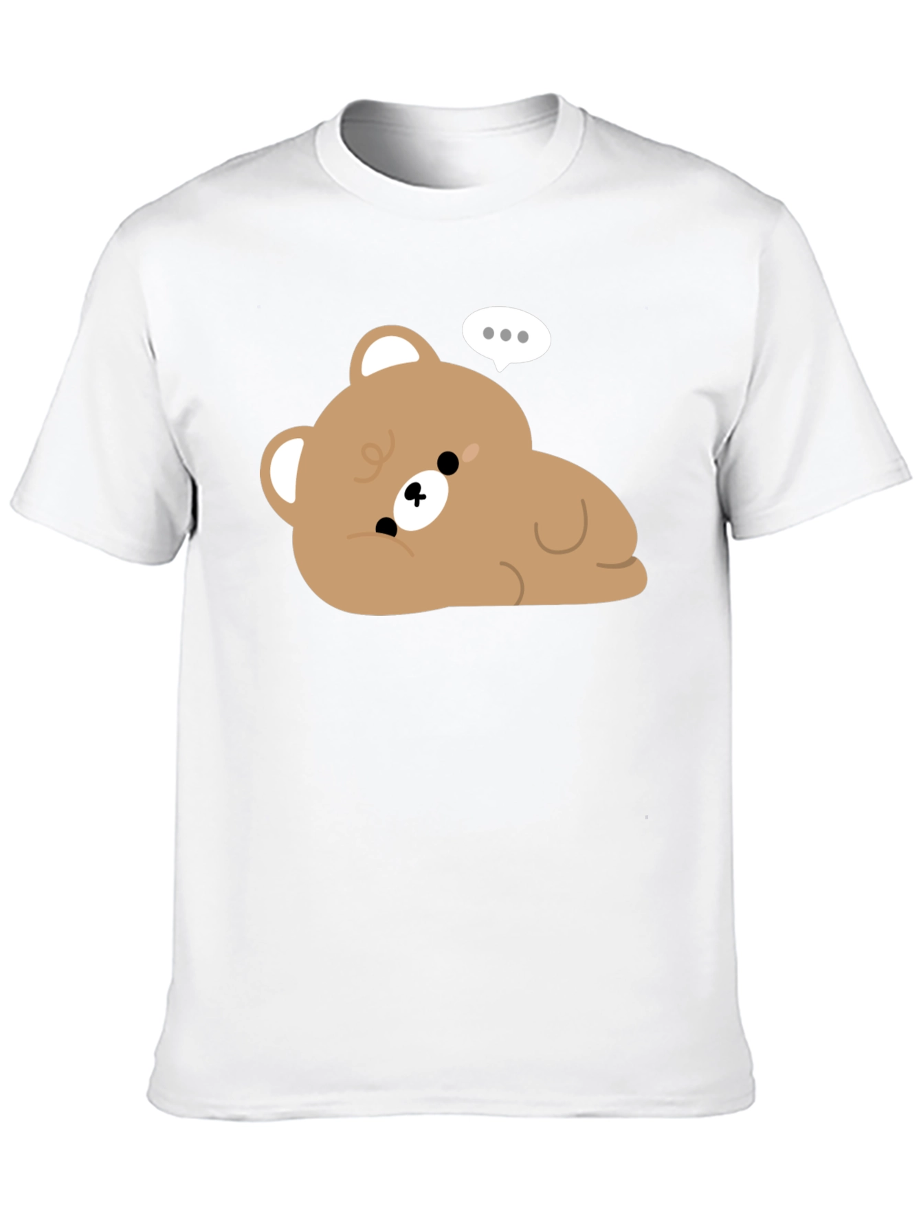 Cute Cartoon Bear Graphic Black T-Shirt