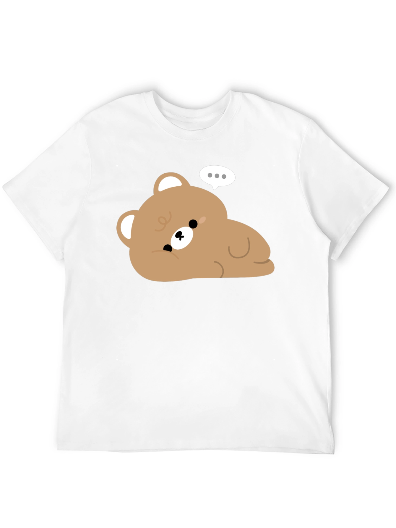 Cute Cartoon Bear Graphic Black T-Shirt