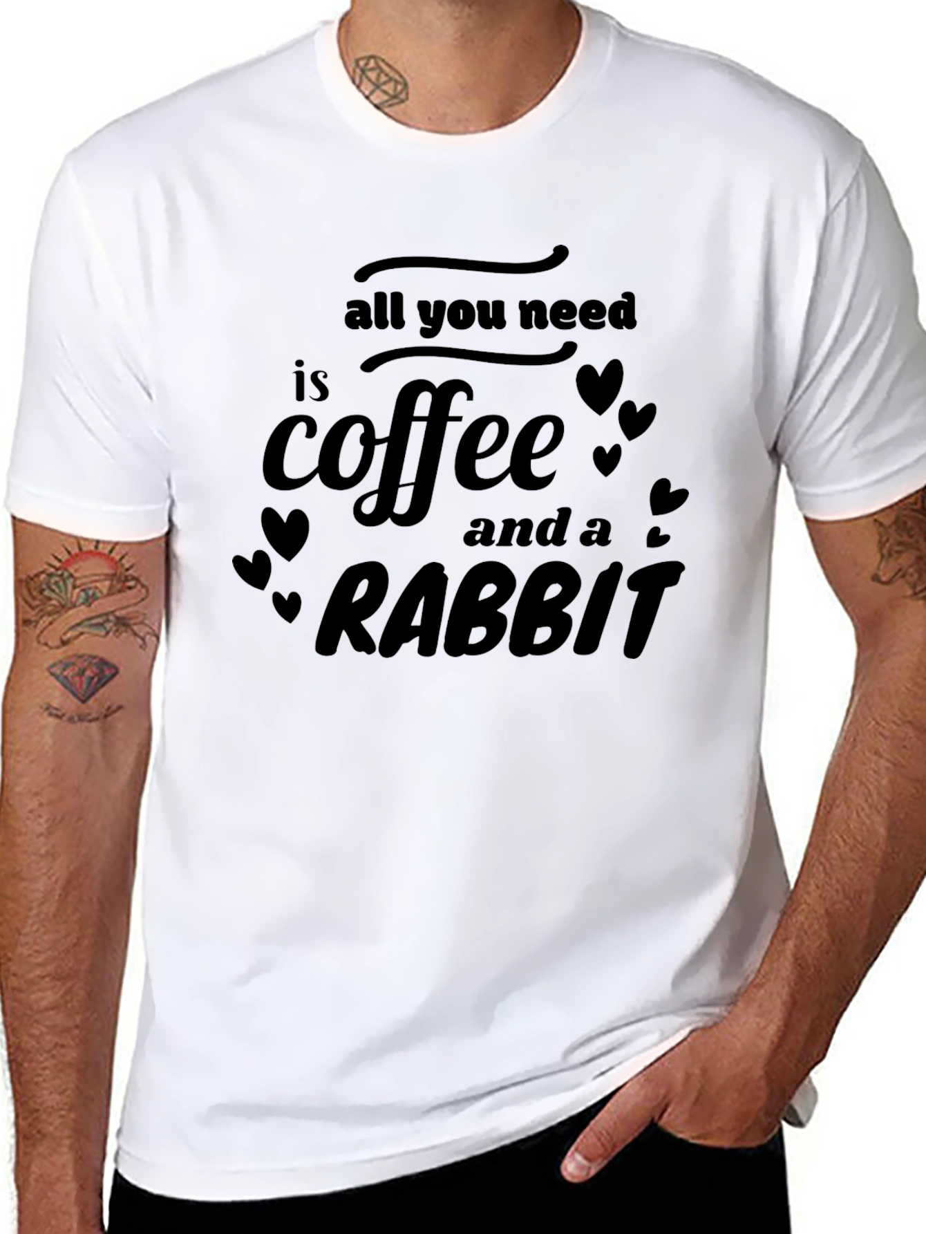 Coffee & Rabbit T-Shirt - Unisex Graphic Tee