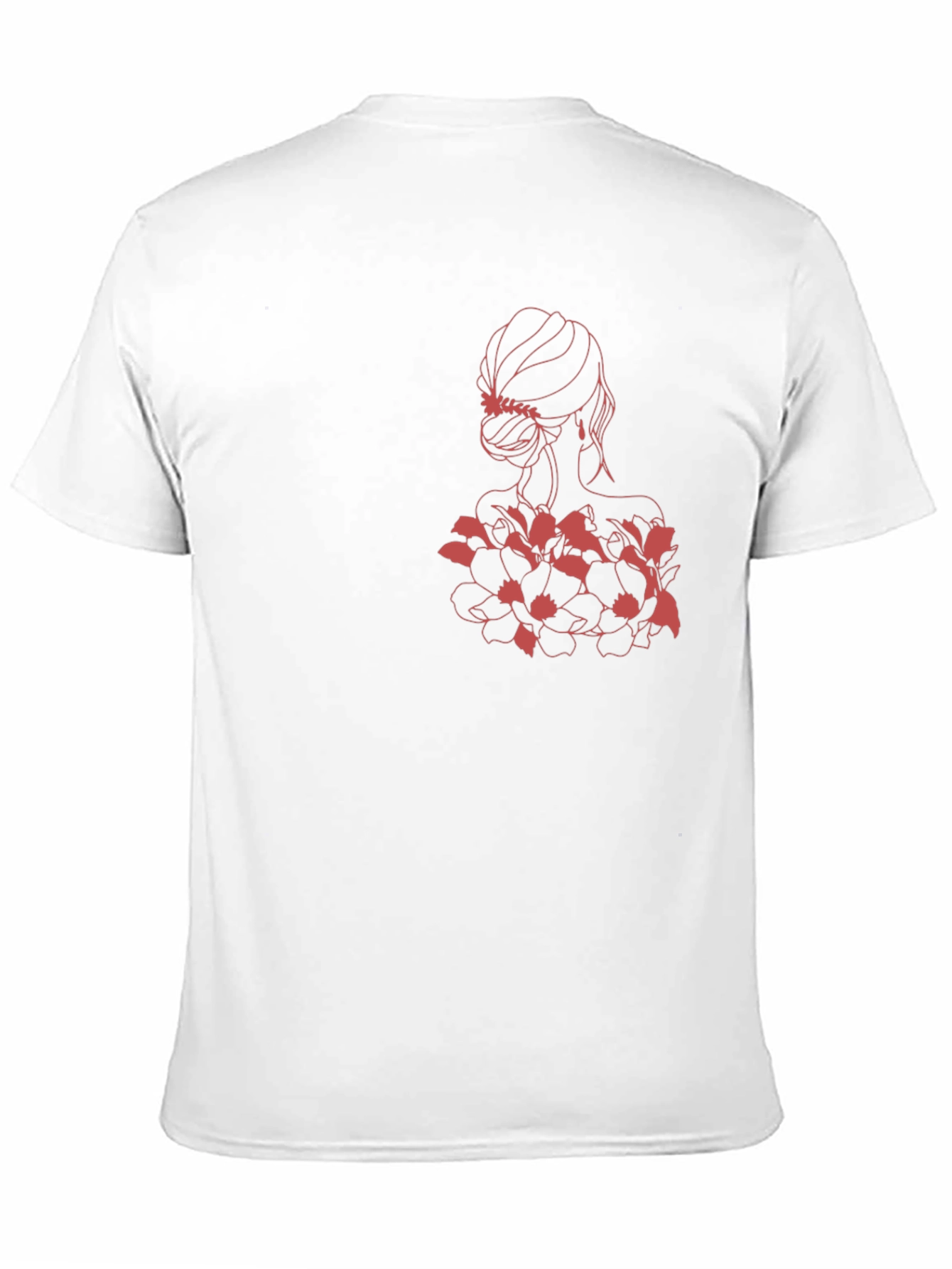 Elegant Woman & Floral Black Graphic Tee