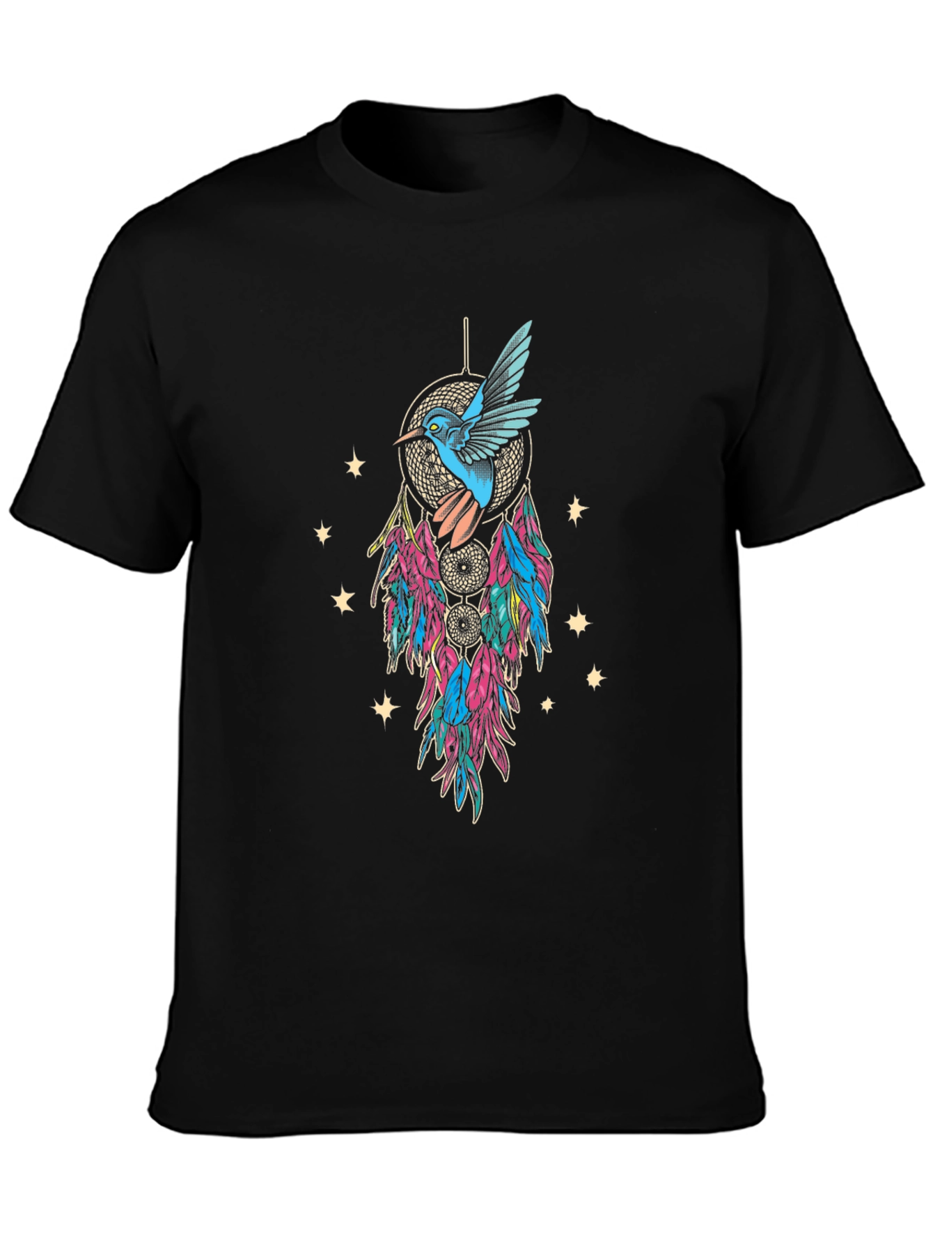 Hummingbird Dreamcatcher Graphic Tee - Black