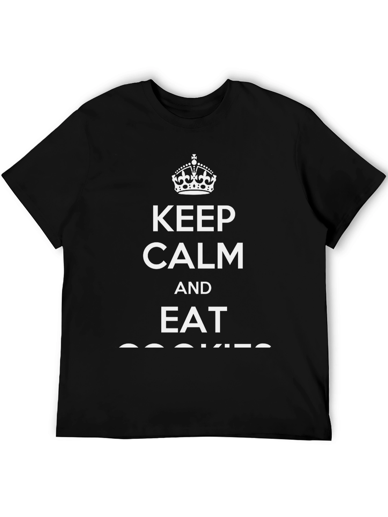 Keep Calm Eat Cookies Black T-Shirt