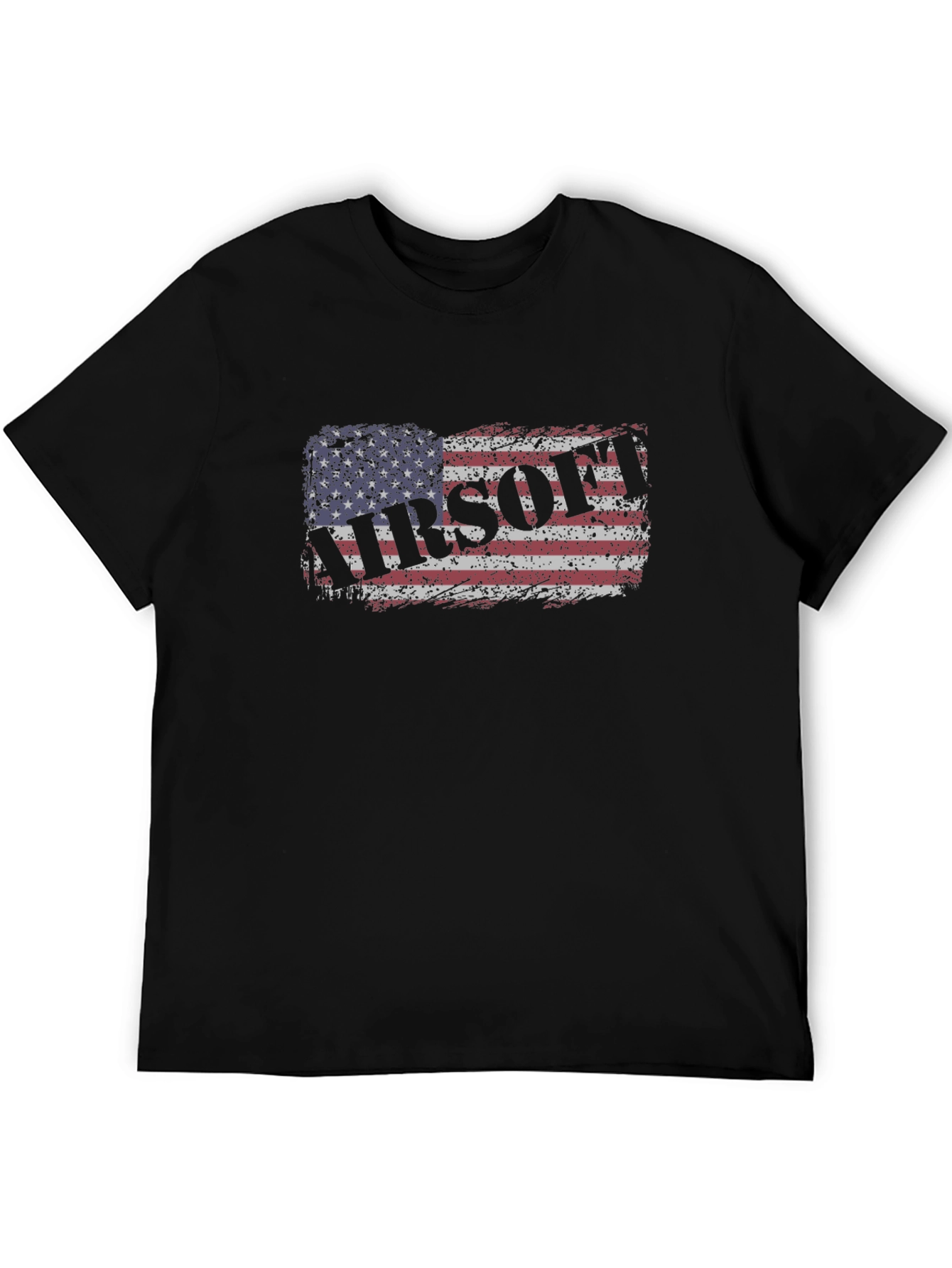 Airsoft American Flag Black T-Shirt