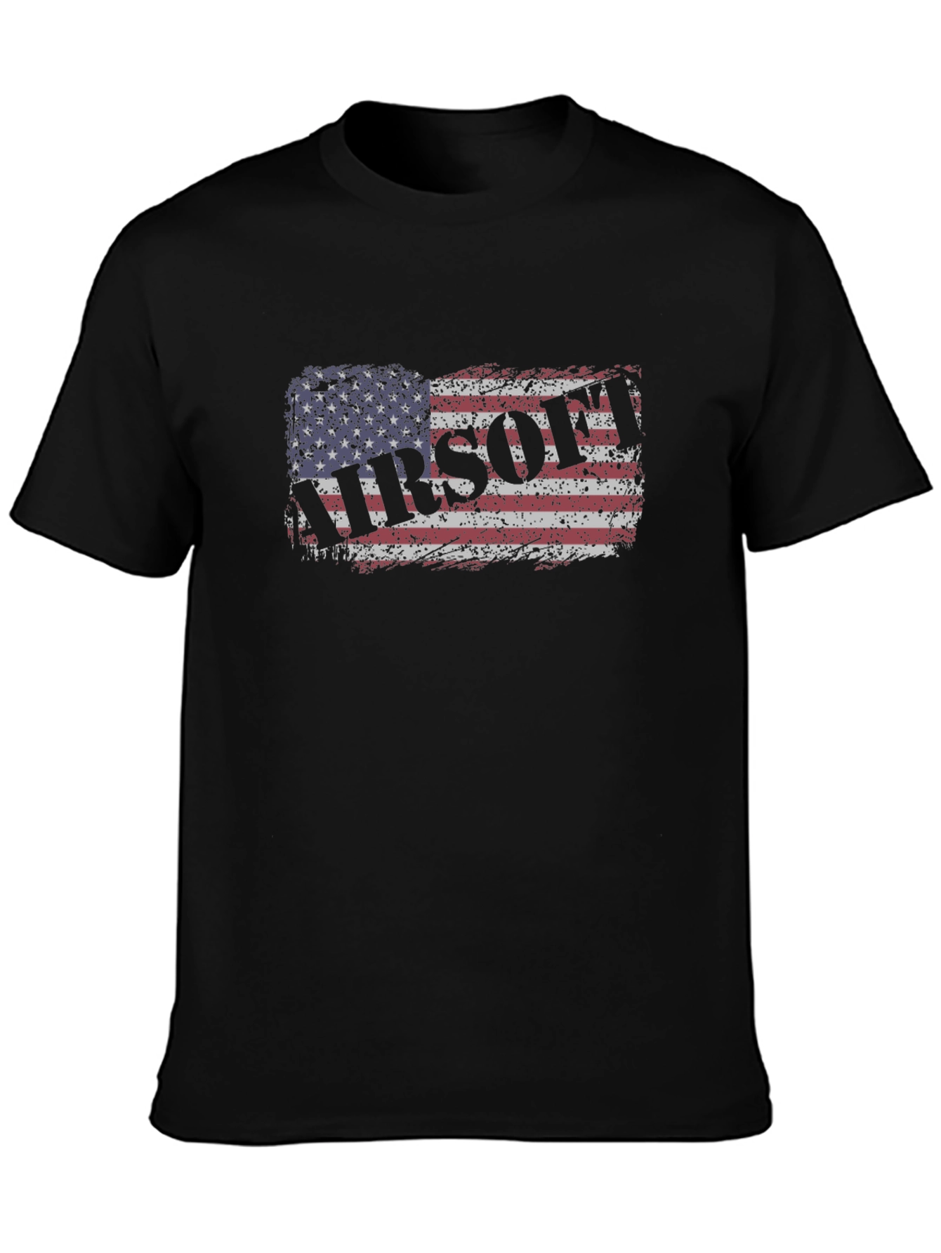 Airsoft American Flag Black T-Shirt
