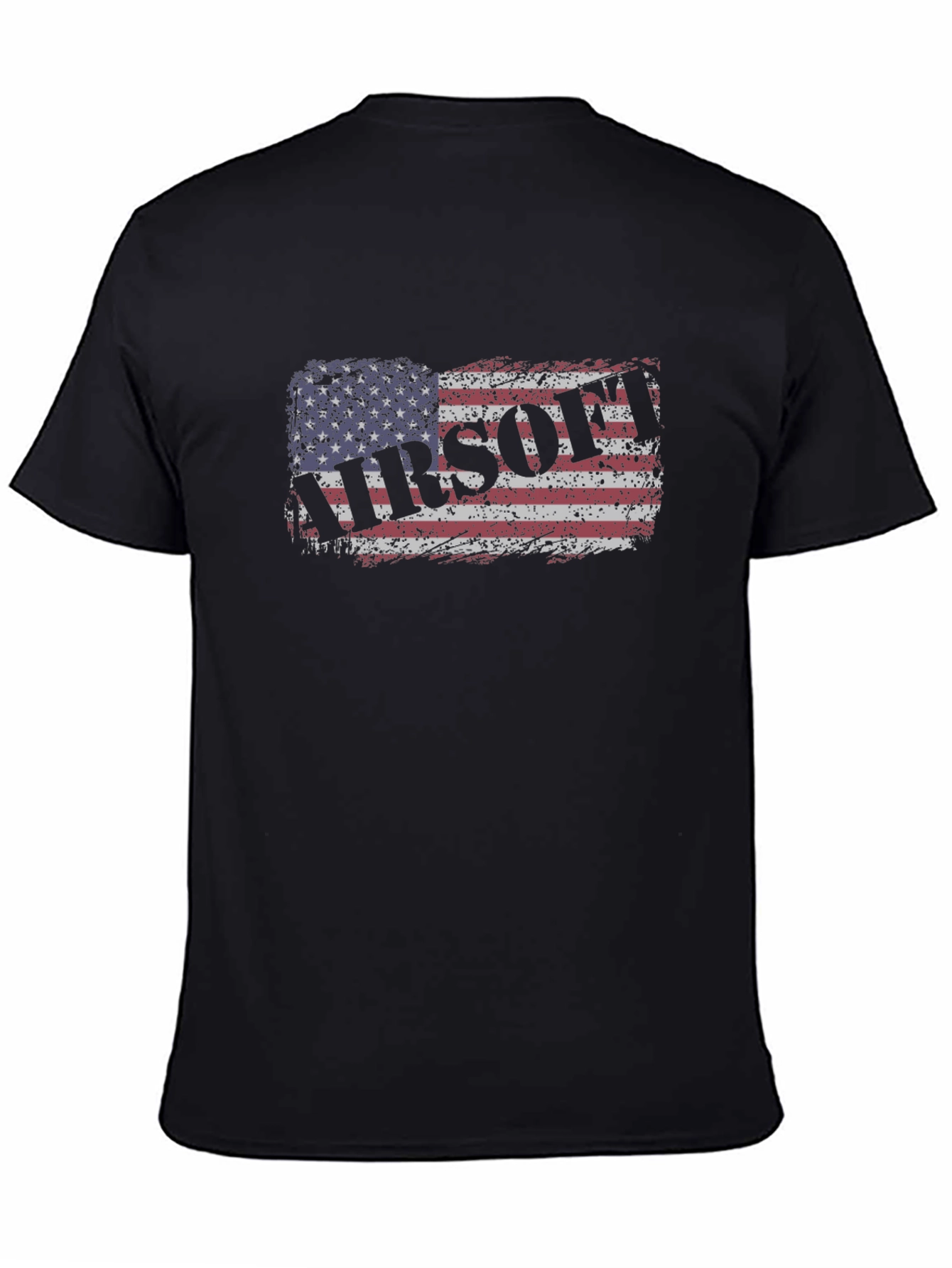Airsoft American Flag Black T-Shirt