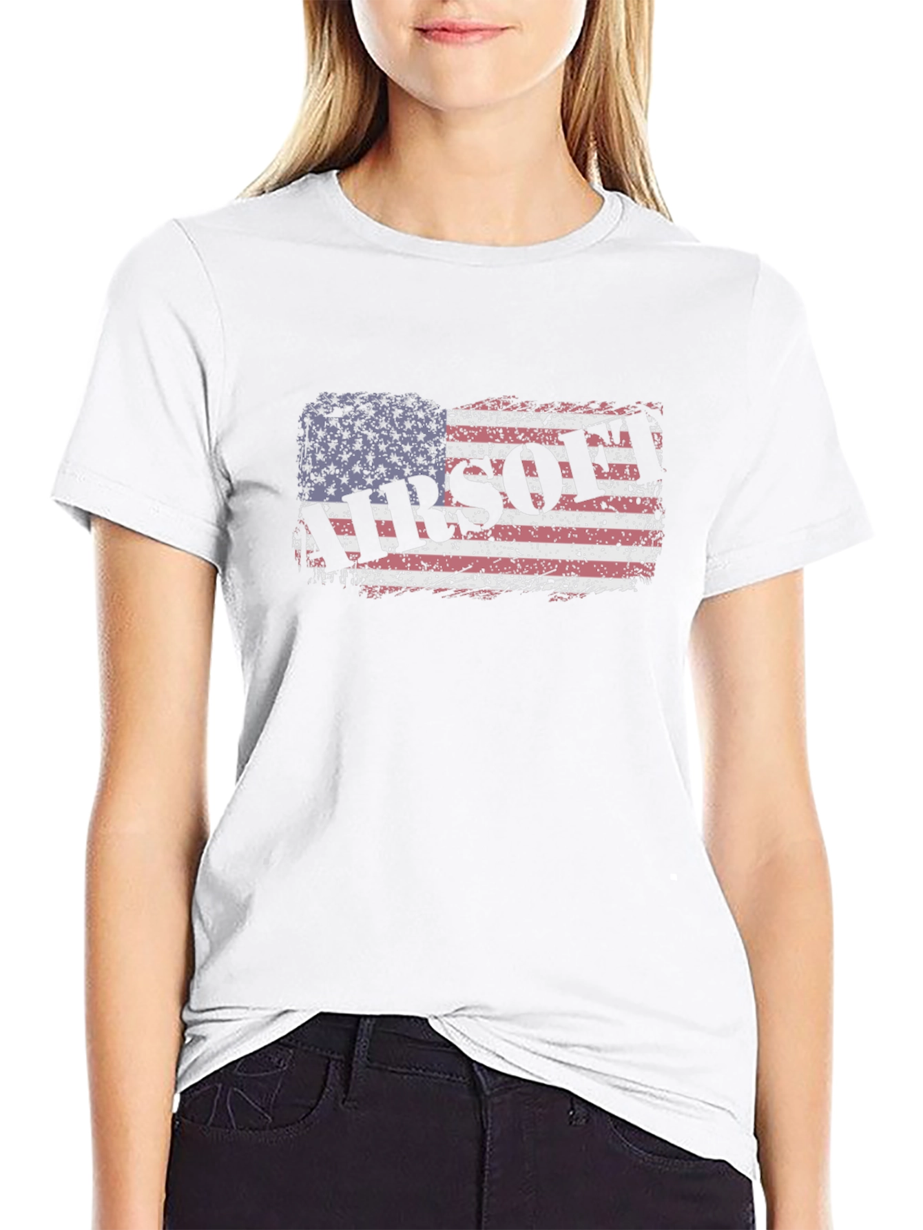 Airsoft American Flag Black T-Shirt