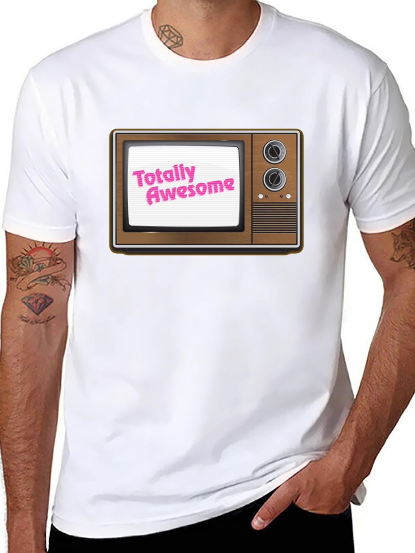 Totally Awesome Retro TV Graphic T-Shirt