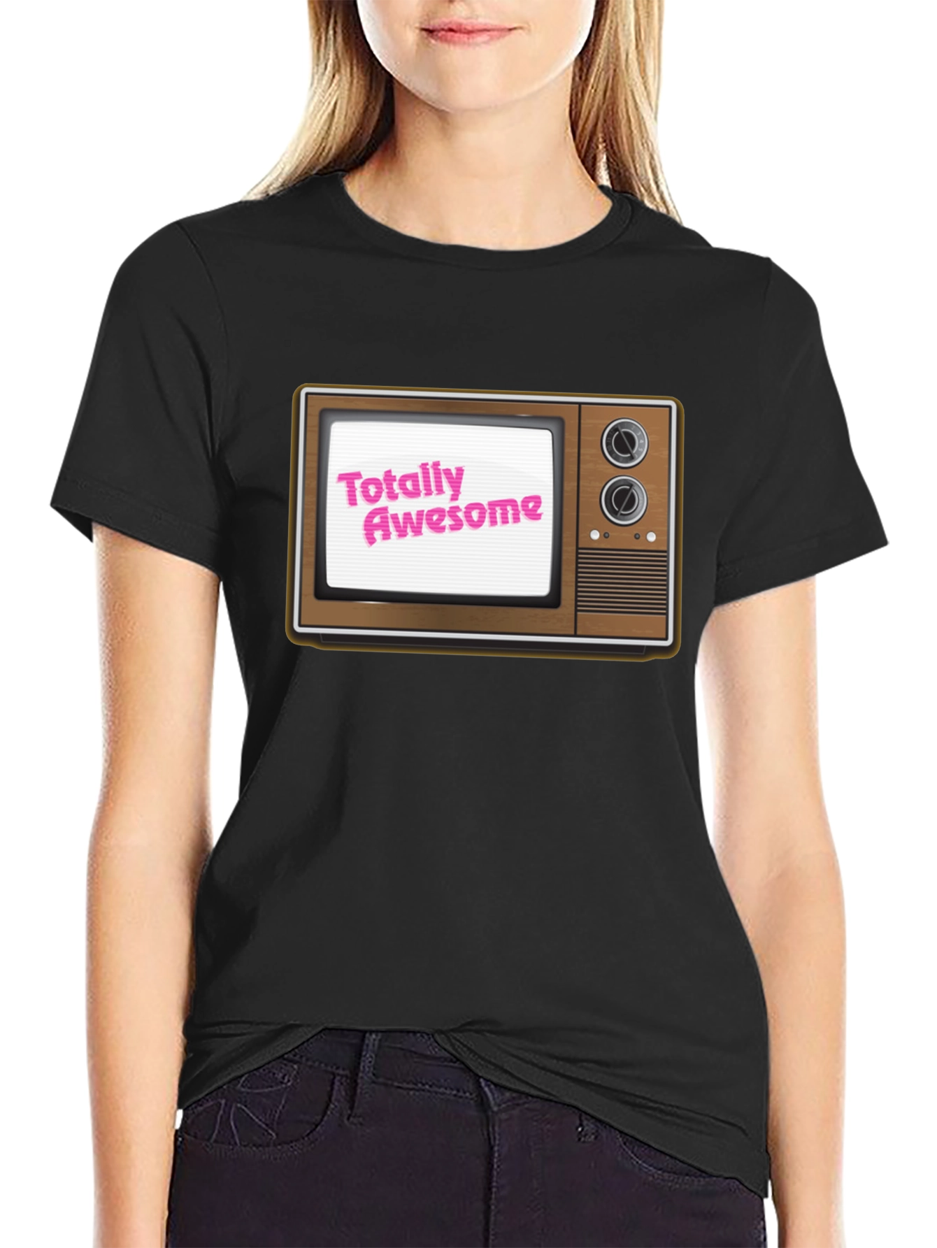 Totally Awesome Retro TV Graphic T-Shirt