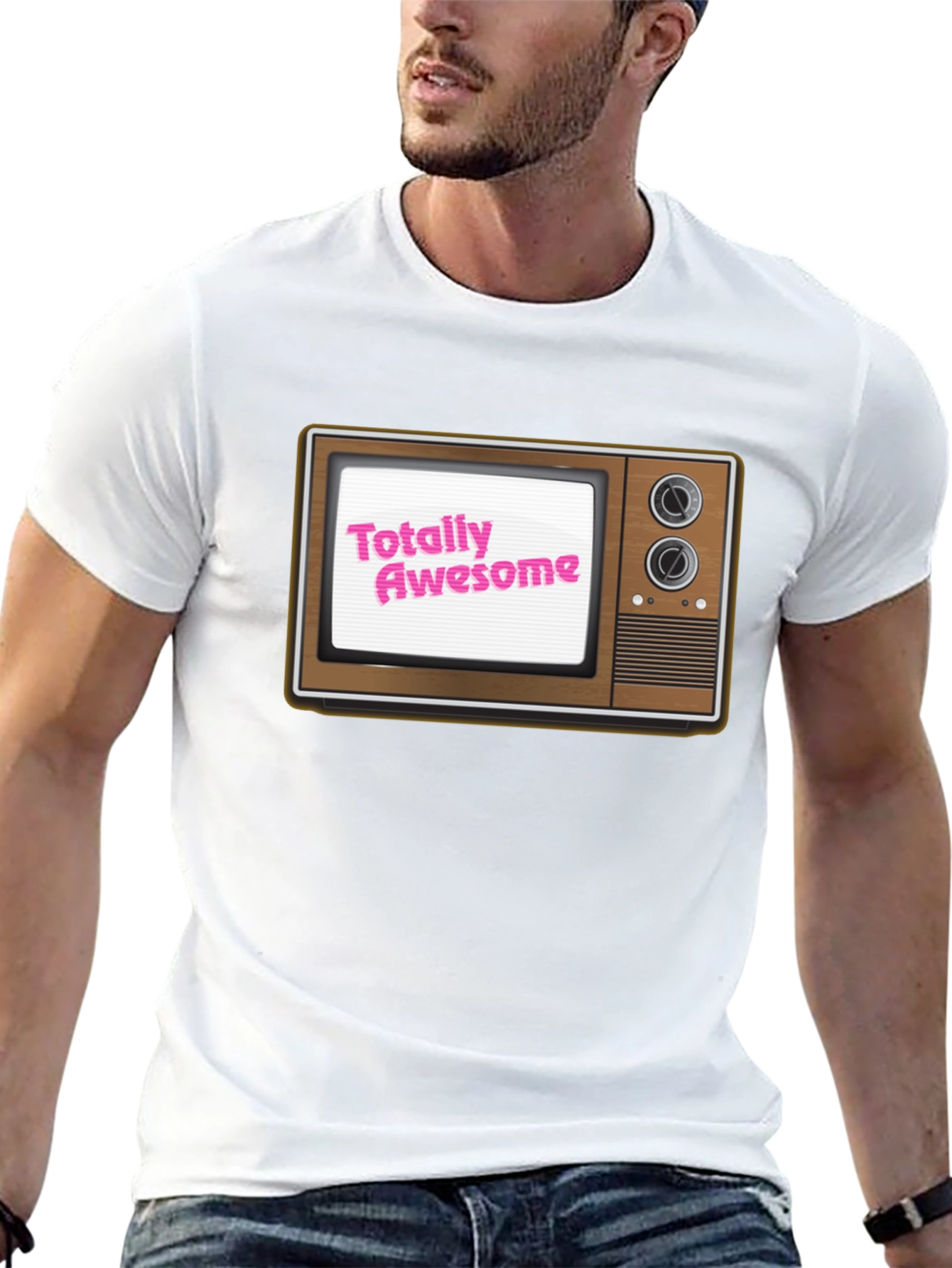 Totally Awesome Retro TV Graphic T-Shirt