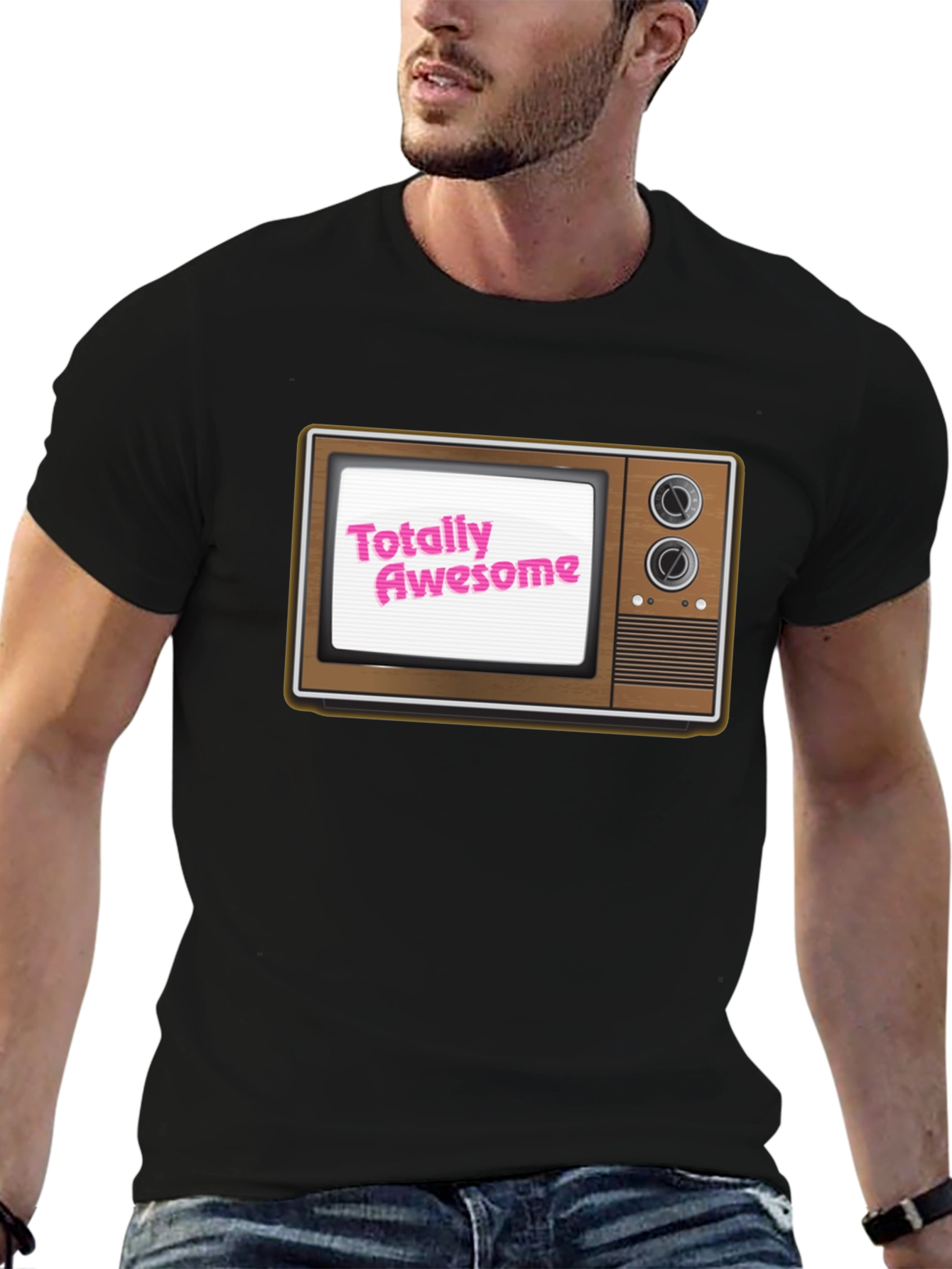Totally Awesome Retro TV Graphic T-Shirt