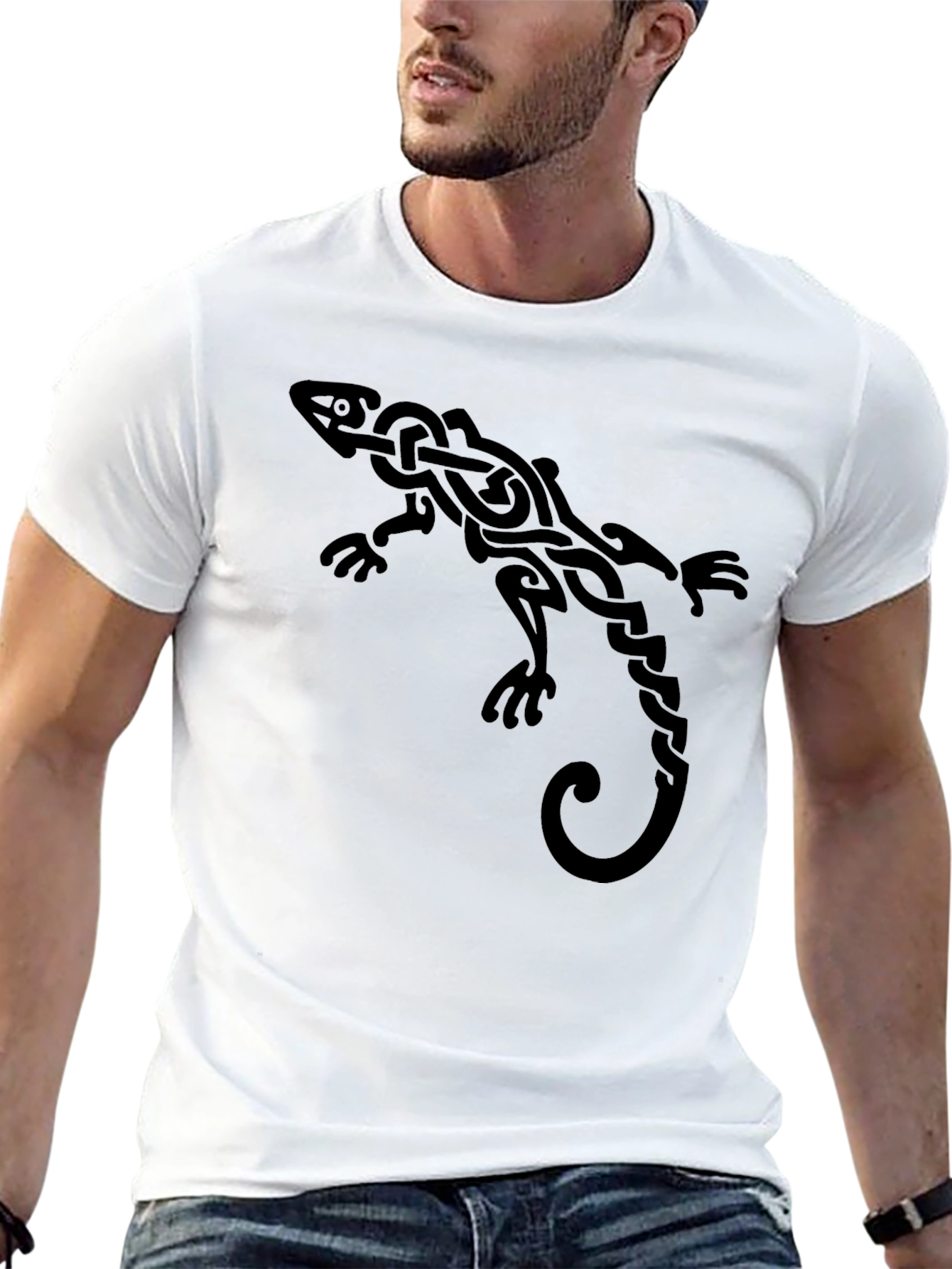 Celtic Lizard Graphic Tee - Black