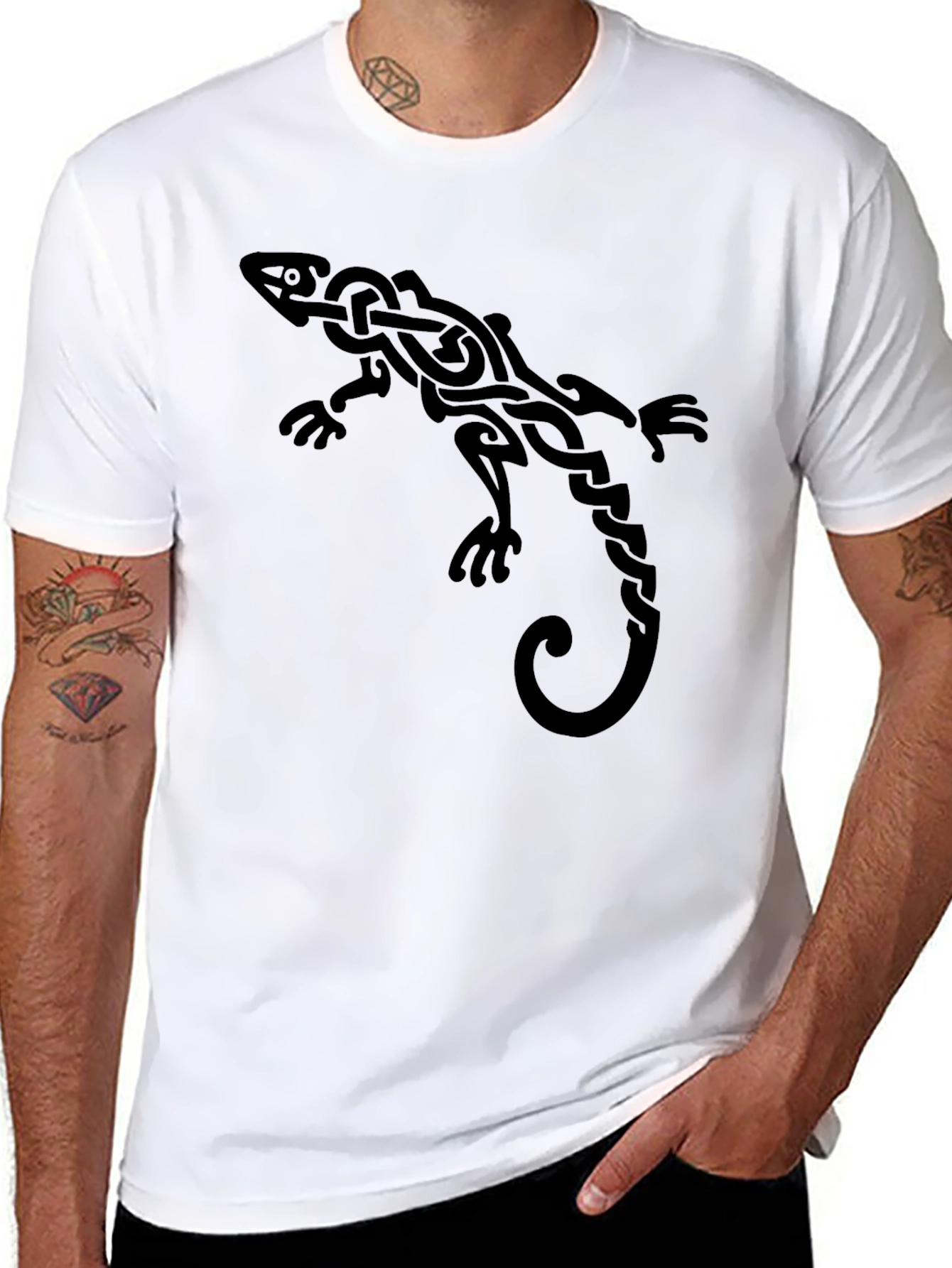 Celtic Lizard Graphic Tee - Black
