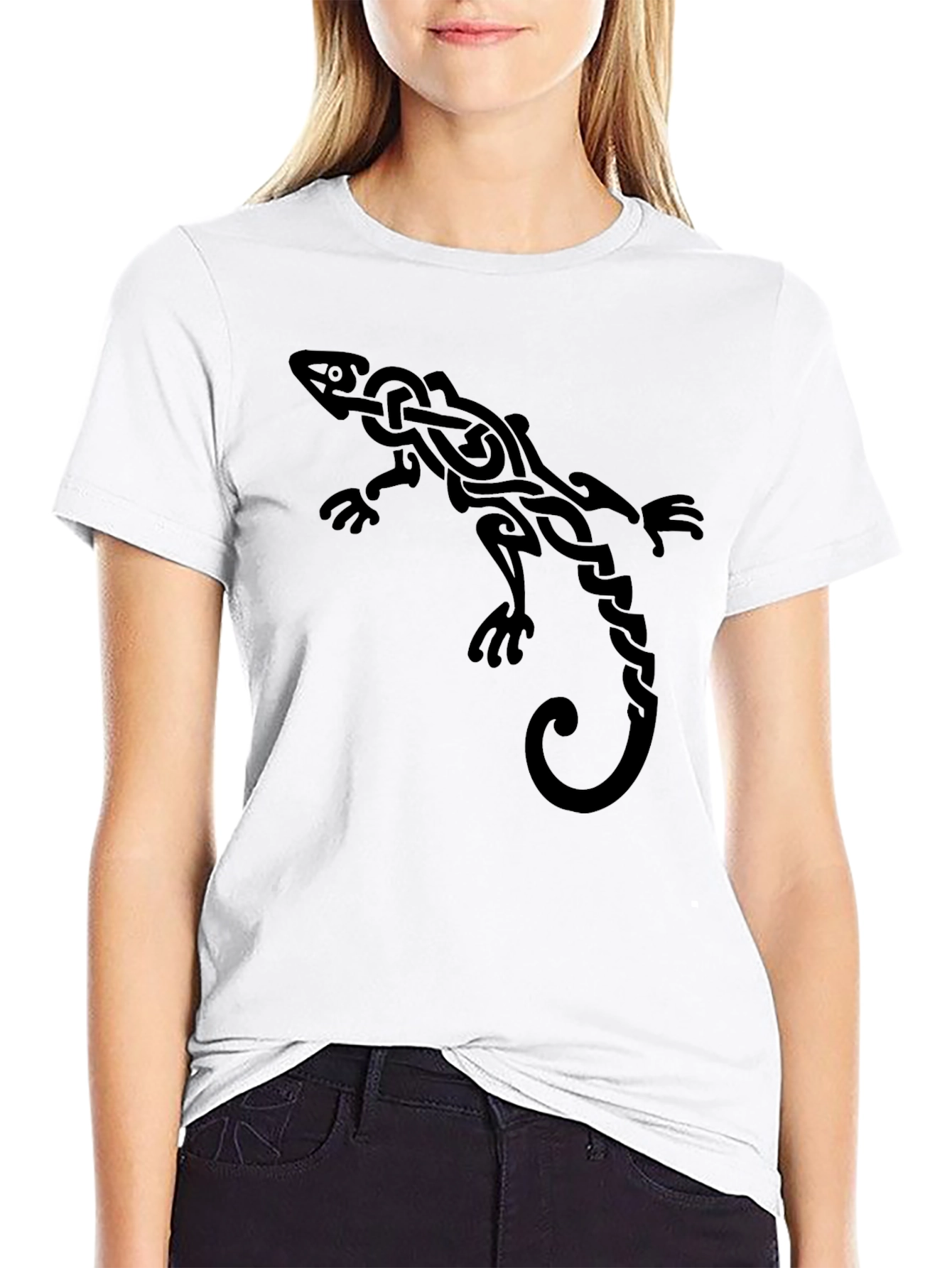 Celtic Lizard Graphic Tee - Black