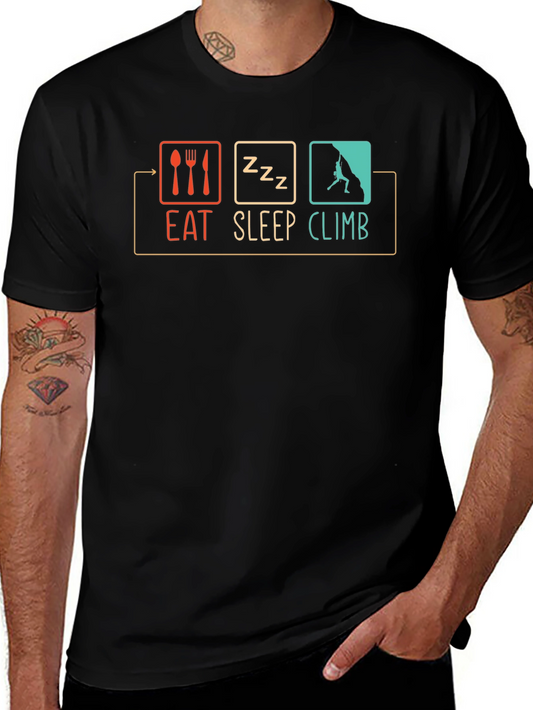Eat Sleep Climb Graphic Tee - Rock Climbing T-Shirt
