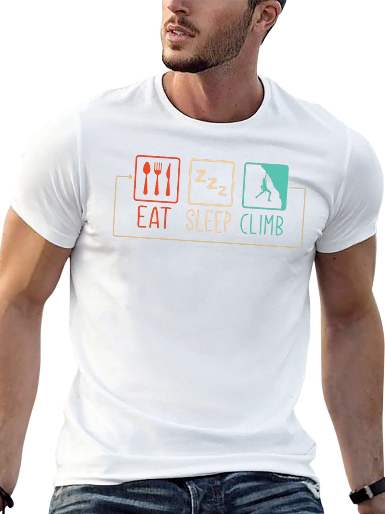 Eat Sleep Climb Graphic Tee - Rock Climbing T-Shirt