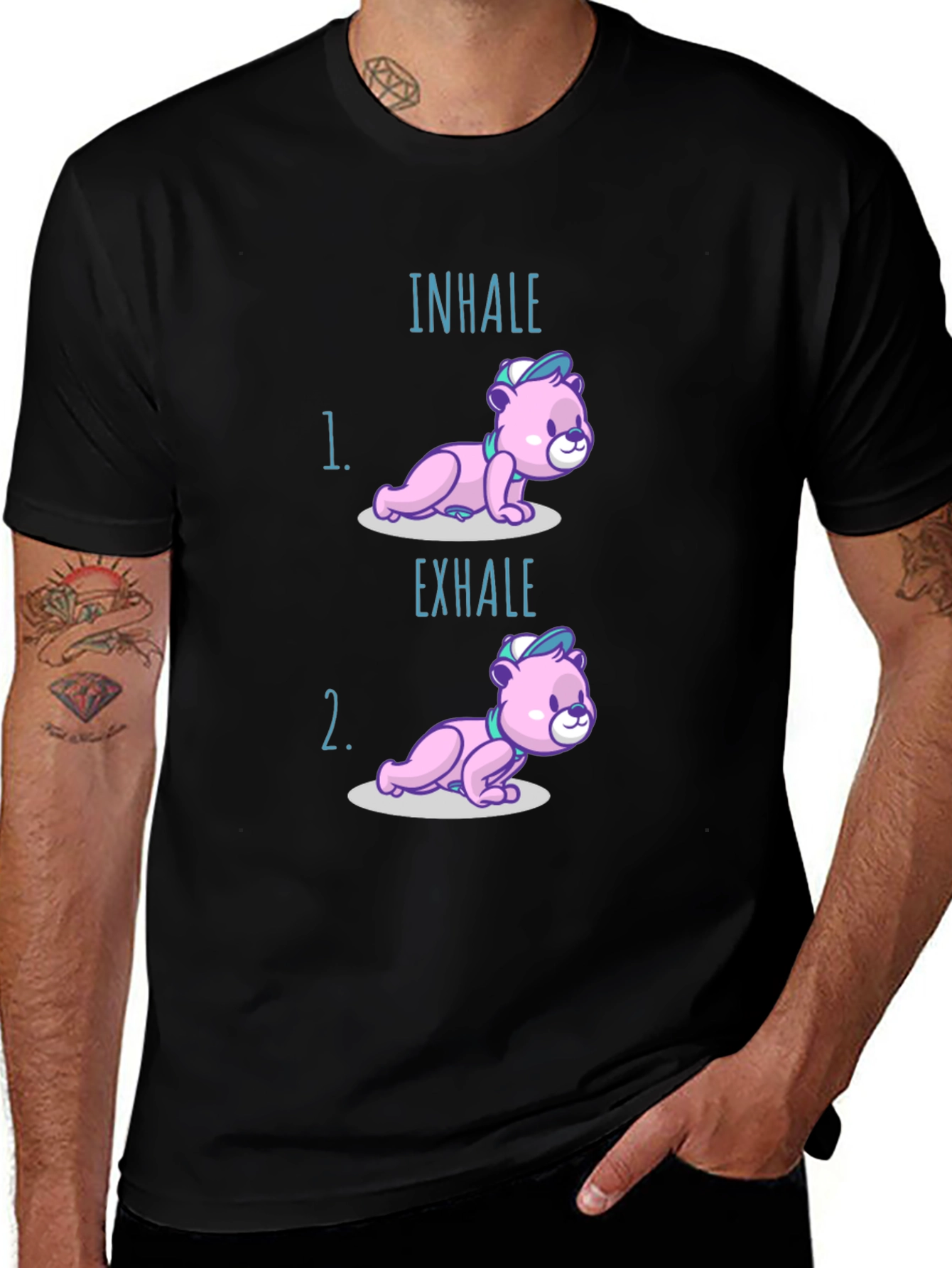Inhale Exhale Bear T-Shirt - Yoga Meditation Tee