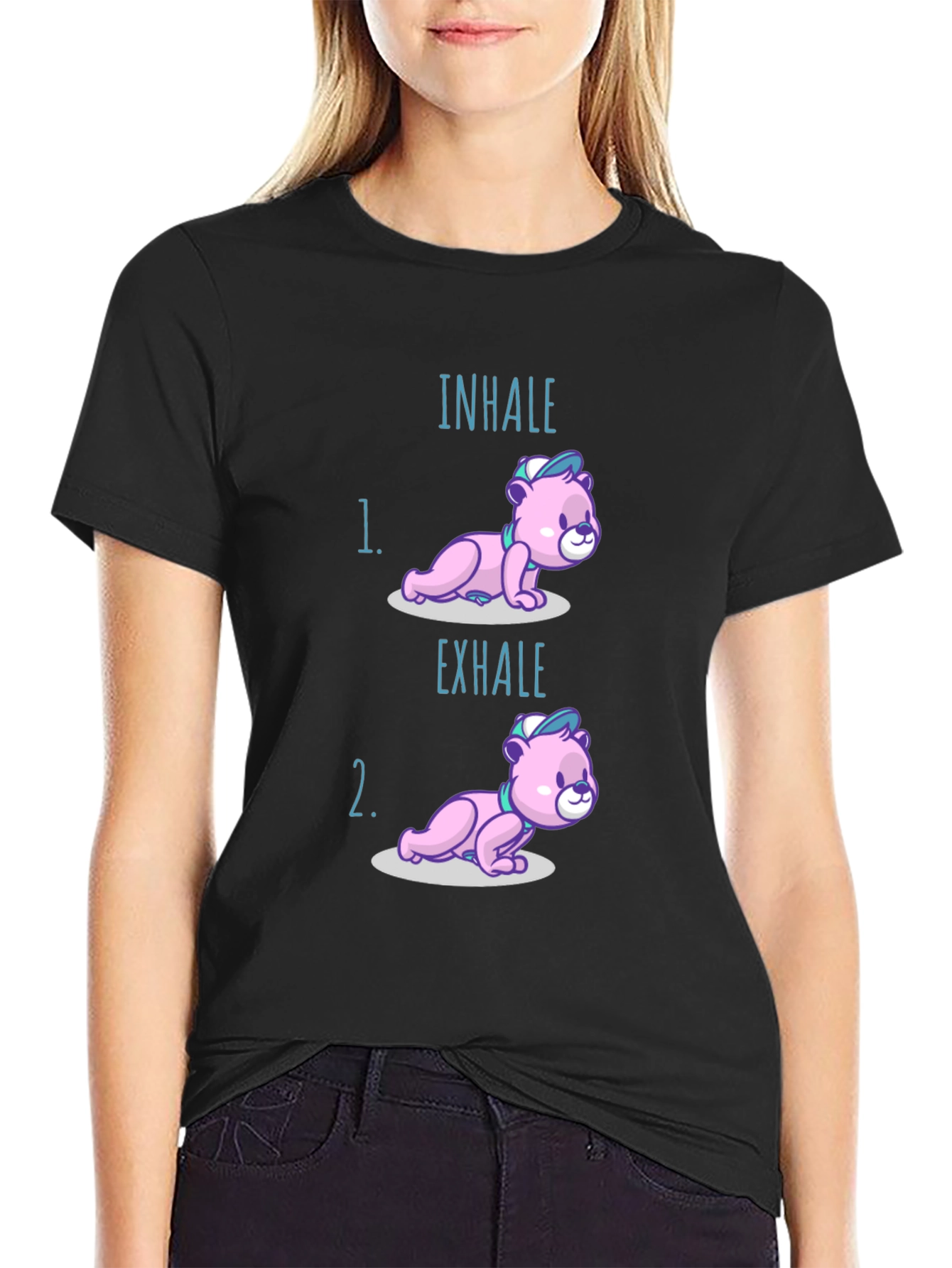Inhale Exhale Bear T-Shirt - Yoga Meditation Tee