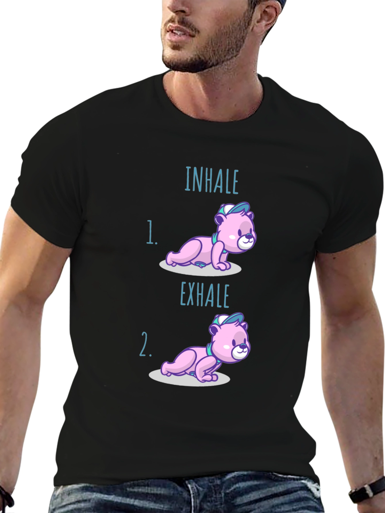 Inhale Exhale Bear T-Shirt - Yoga Meditation Tee