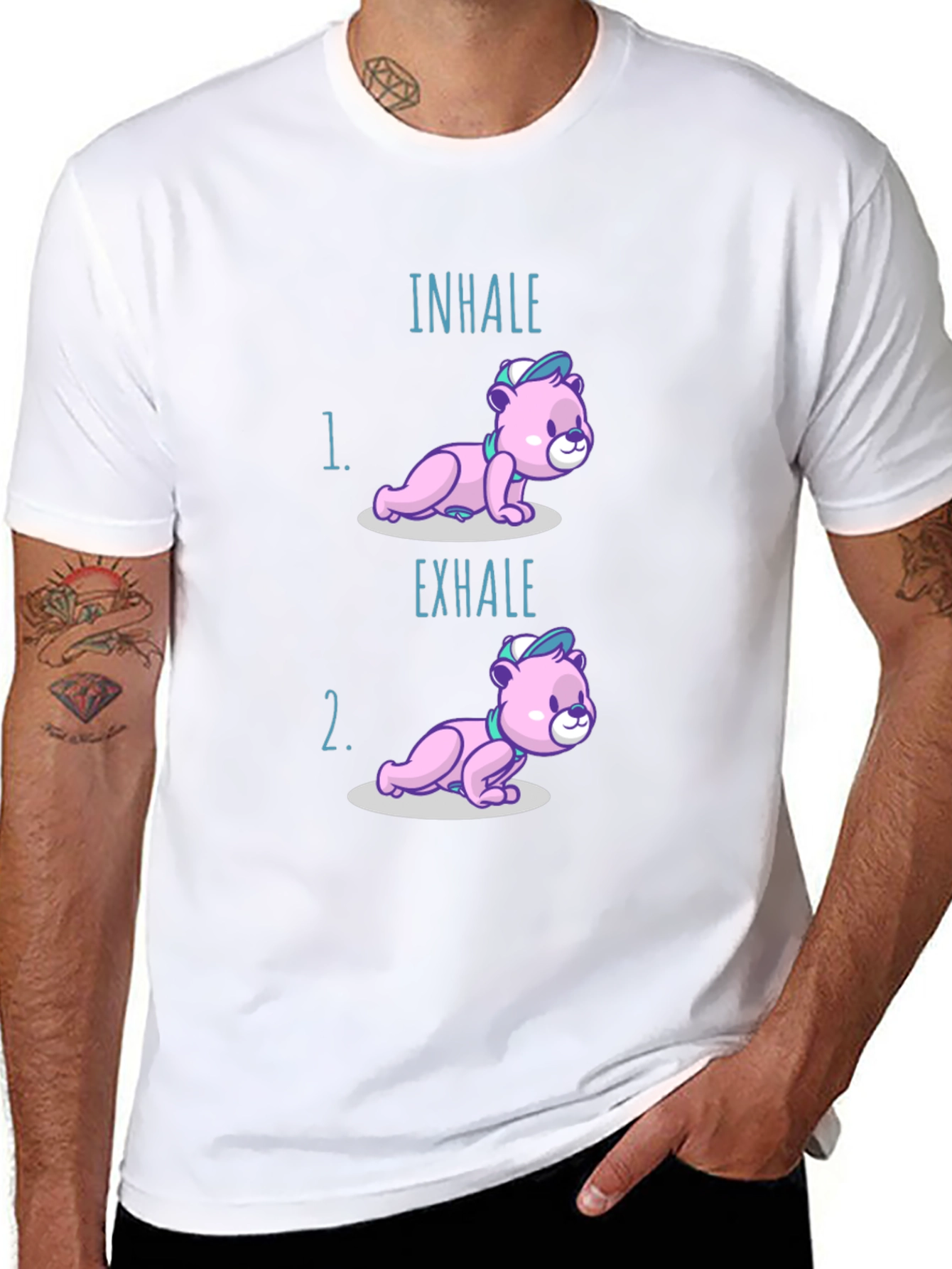 Inhale Exhale Bear T-Shirt - Yoga Meditation Tee