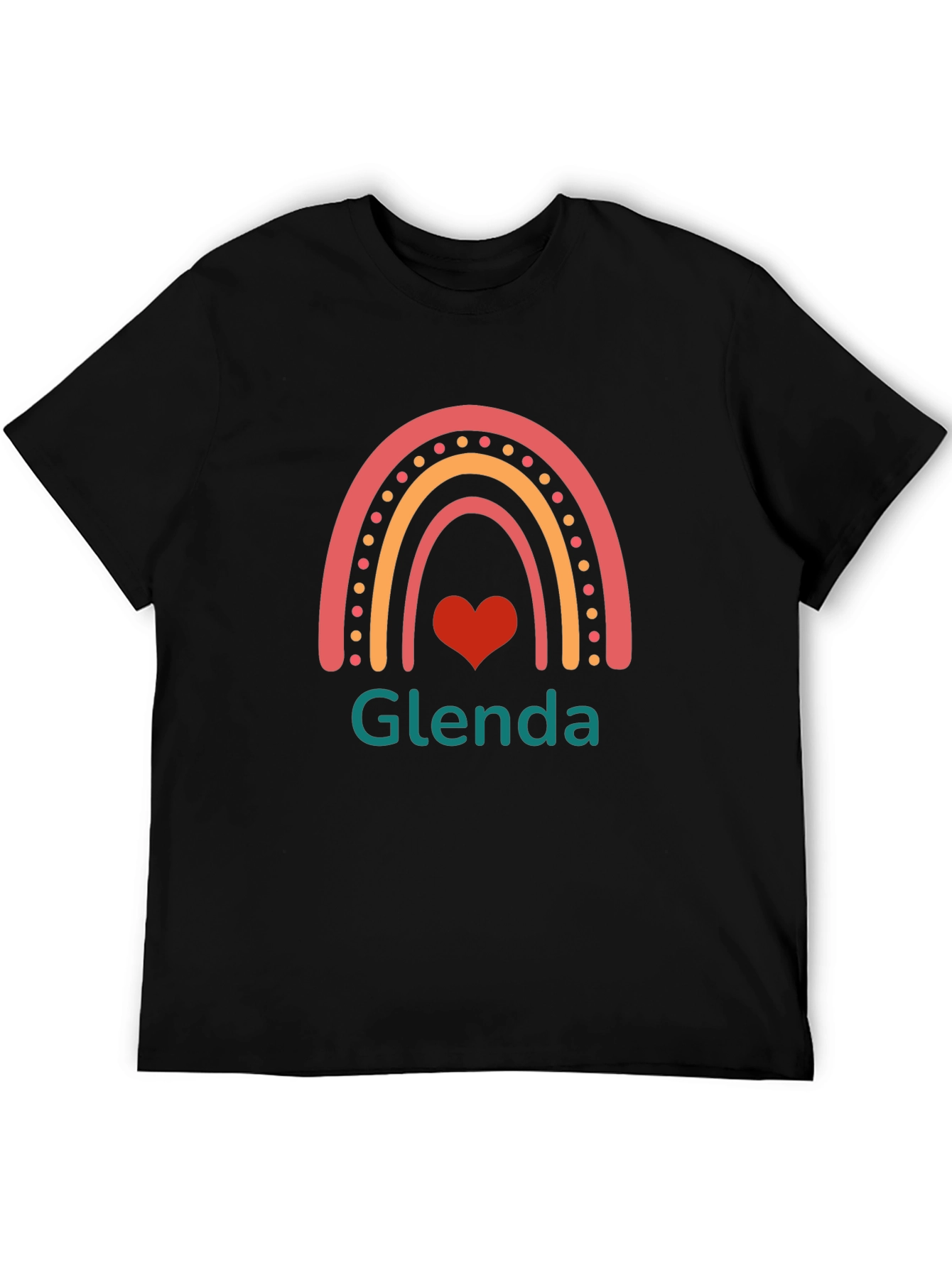 Glenda Rainbow Heart Graphic T-Shirt