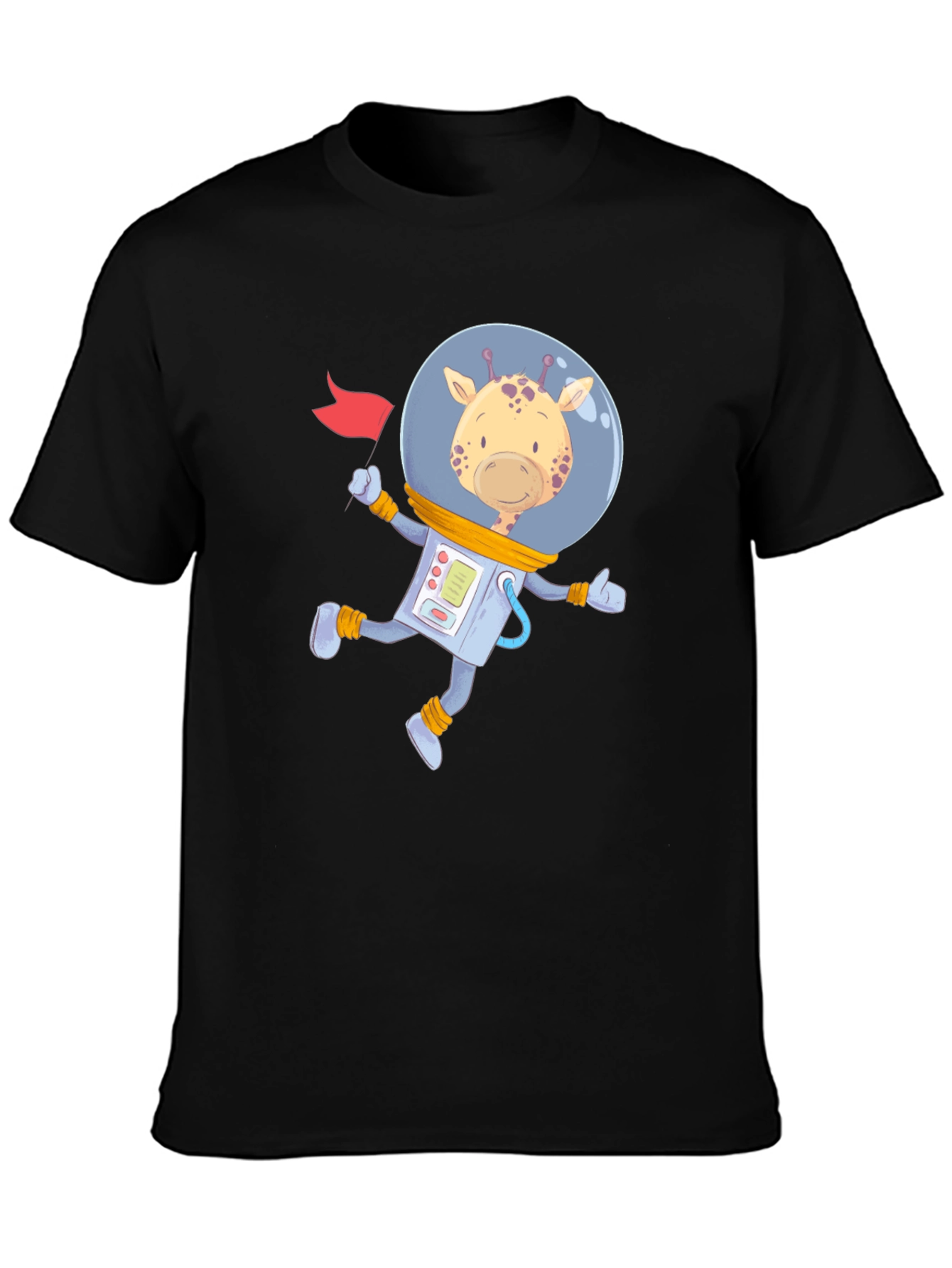 Astronaut Giraffe Graphic Tee - Space Adventure Shirt