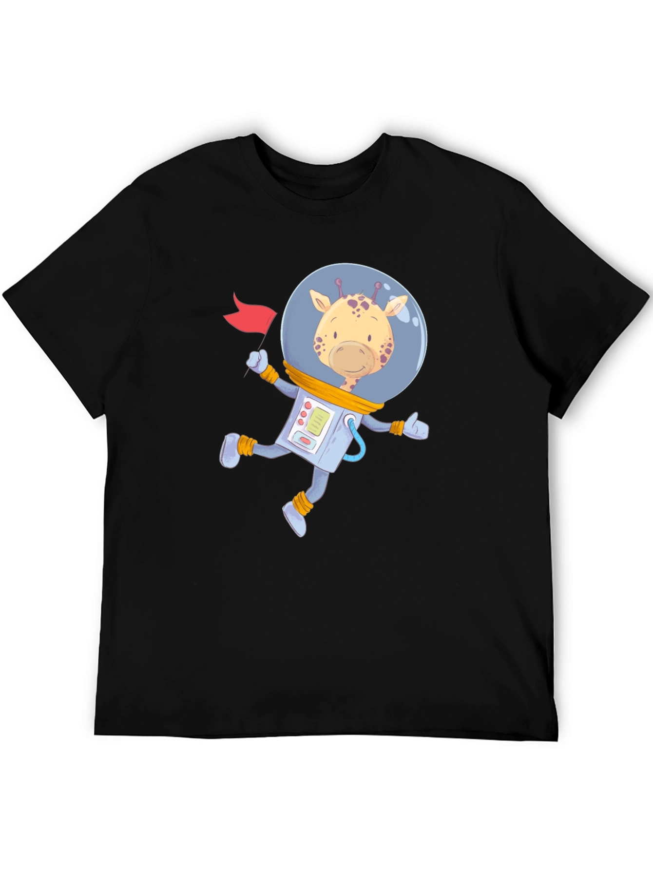 Astronaut Giraffe Graphic Tee - Space Adventure Shirt