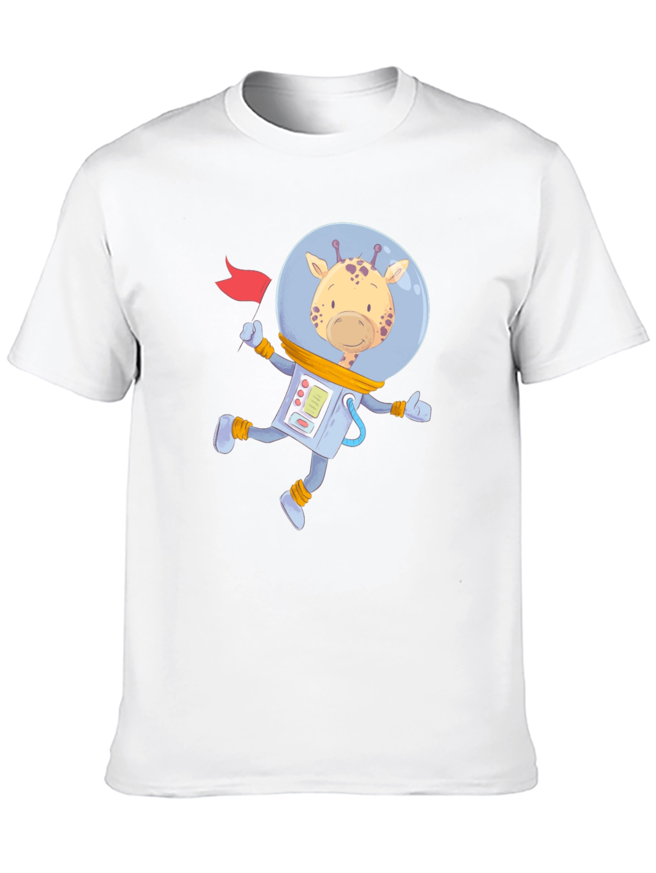 Astronaut Giraffe Graphic Tee - Space Adventure Shirt