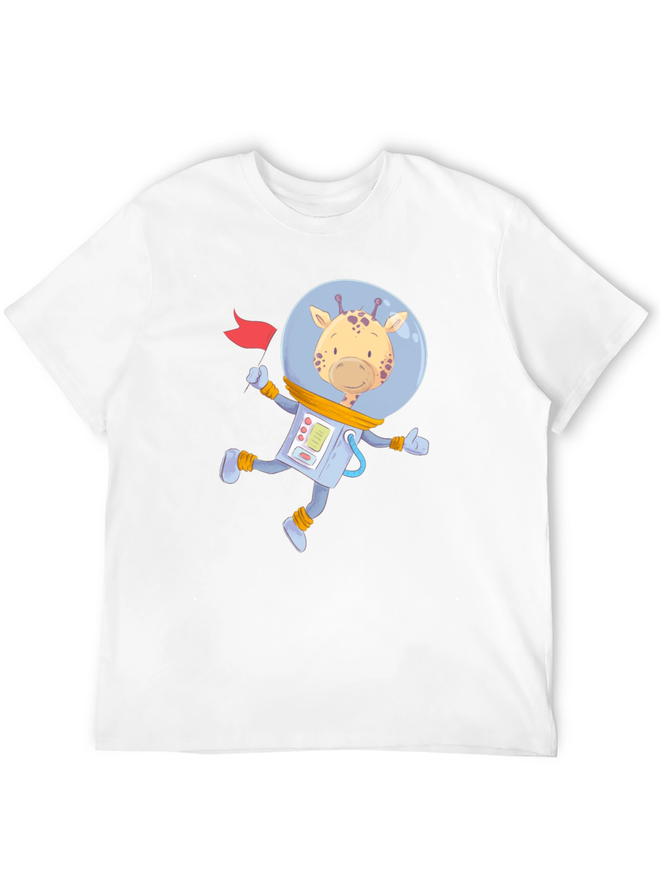 Astronaut Giraffe Graphic Tee - Space Adventure Shirt