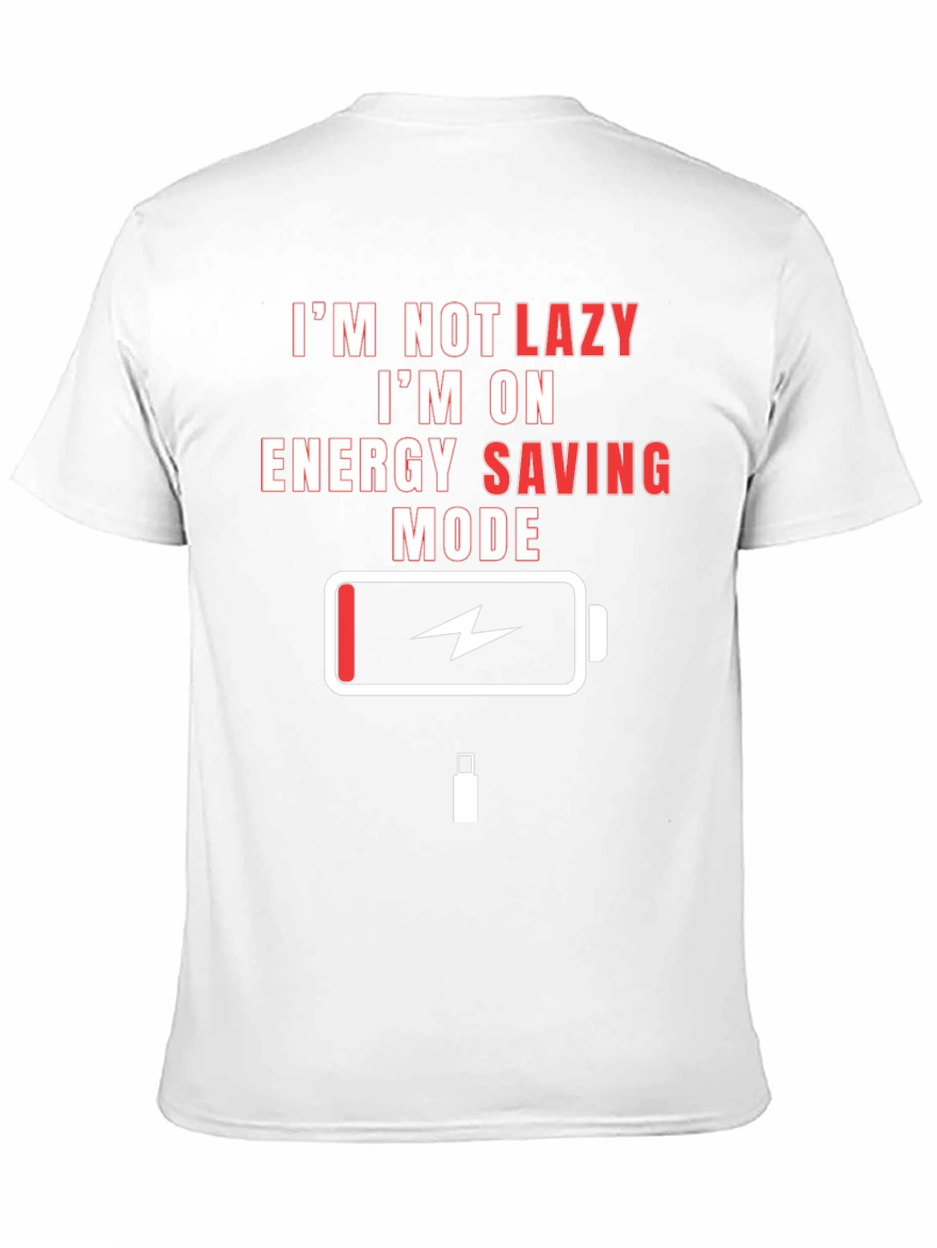 Lazy Mode Energy Saving Funny Black T-Shirt
