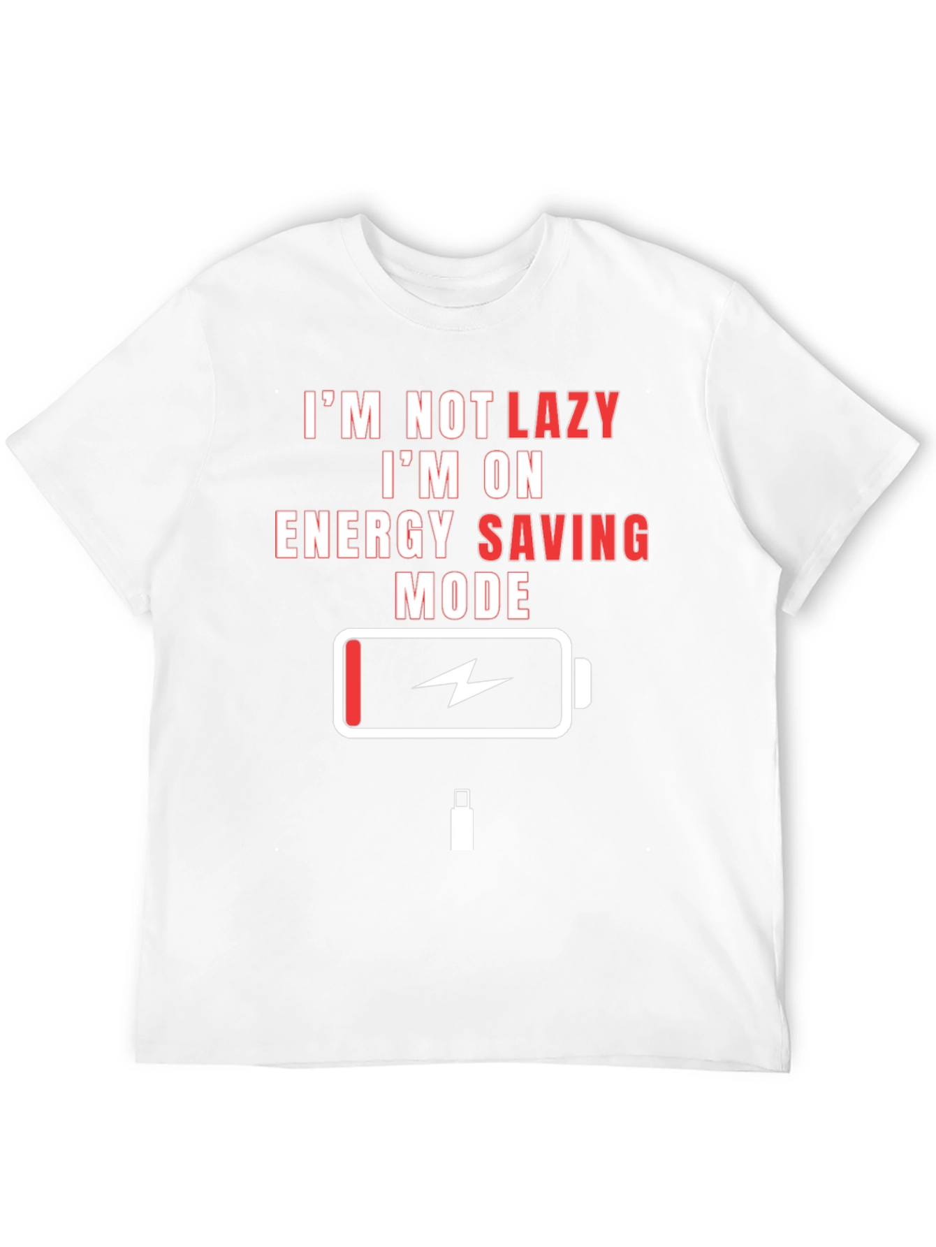 Lazy Mode Energy Saving Funny Black T-Shirt