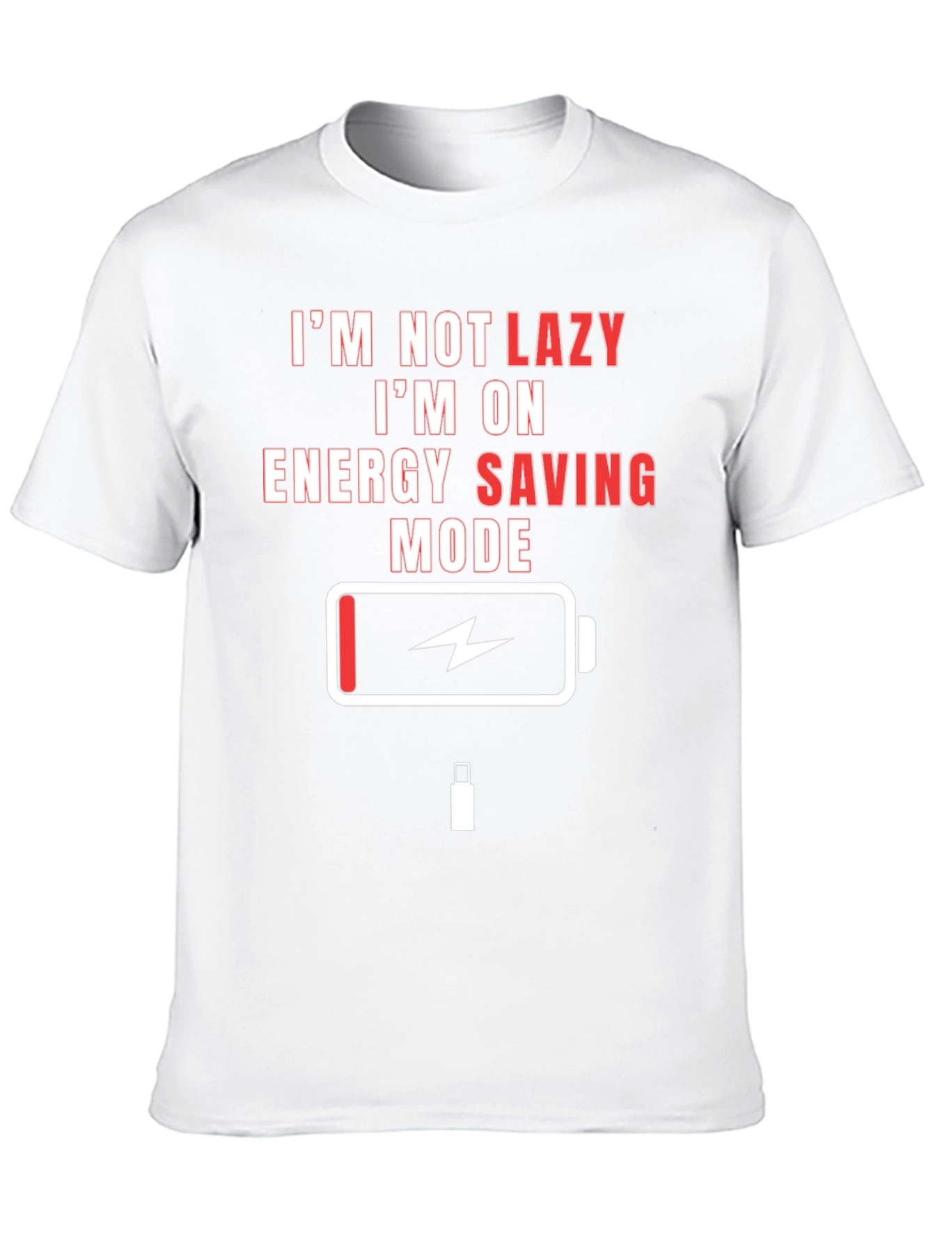 Lazy Mode Energy Saving Funny Black T-Shirt